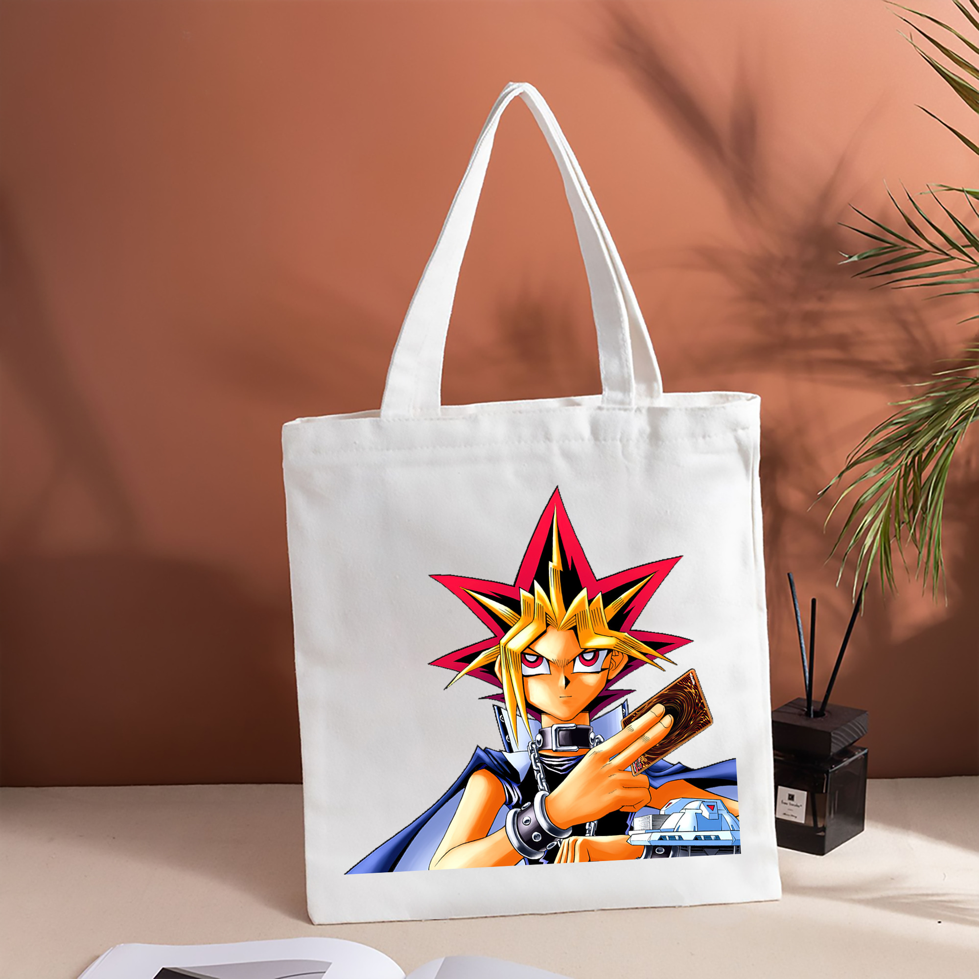 遊☆戯☆王 Yu-Gi-Oh! 縦型キャンバス生地手提げバッグ　トートバッグ