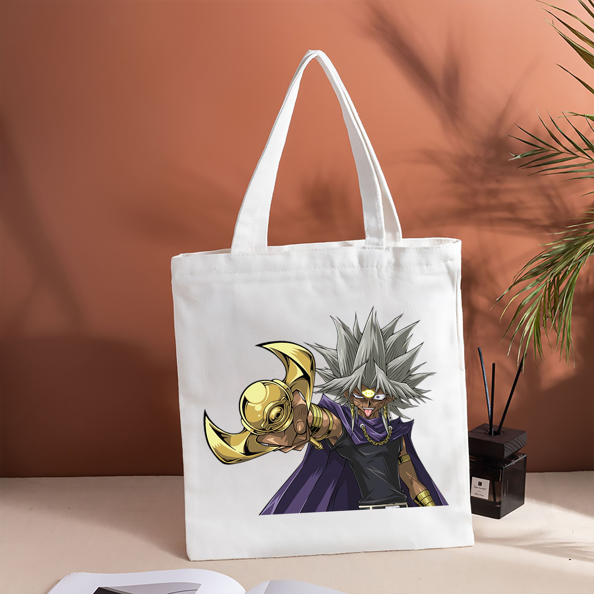 遊☆戯☆王 Yu-Gi-Oh! 縦型キャンバス生地手提げバッグ　トートバッグ