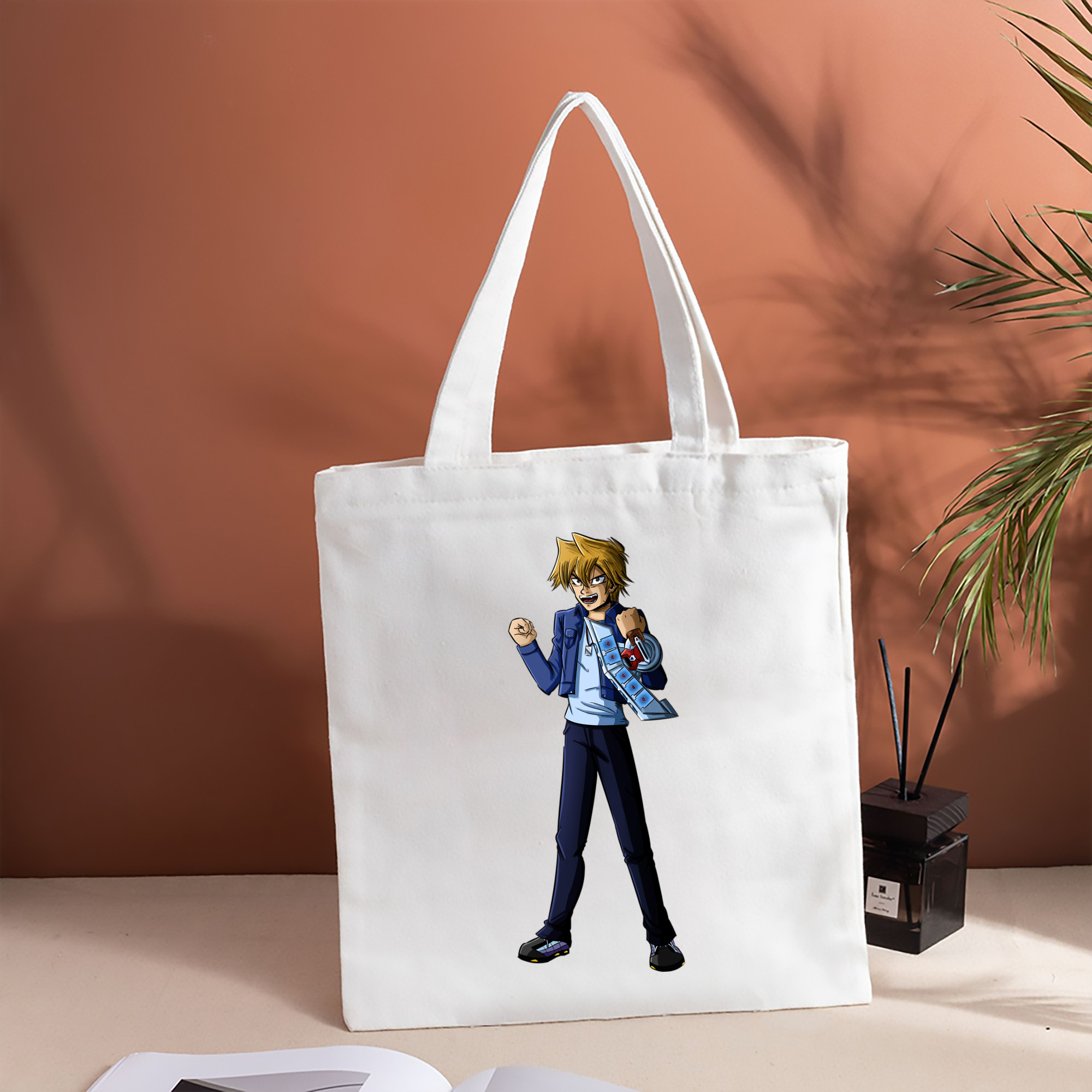 遊☆戯☆王 Yu-Gi-Oh! 縦型キャンバス生地手提げバッグ　トートバッグ