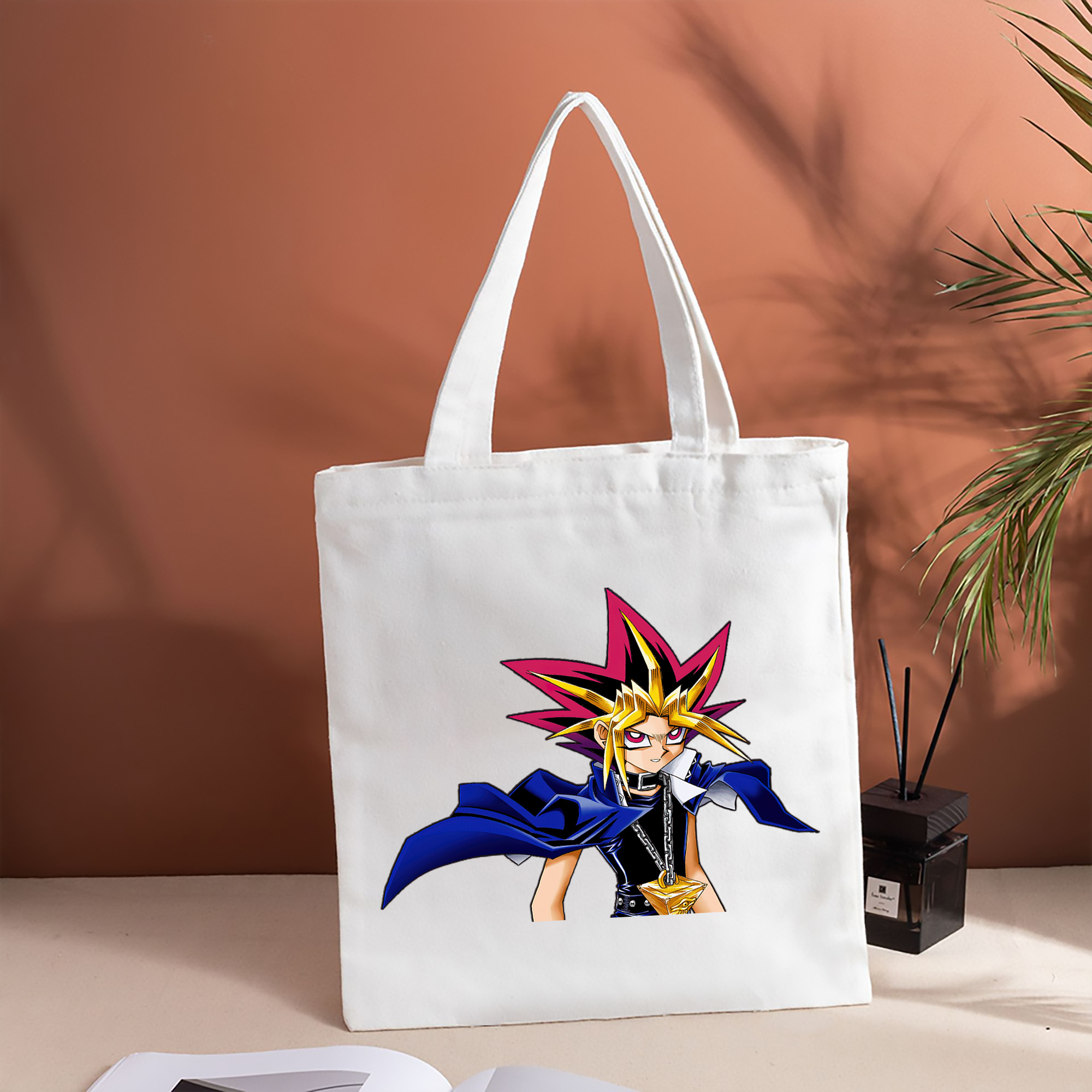 遊☆戯☆王 Yu-Gi-Oh! 縦型キャンバス生地手提げバッグ　トートバッグ