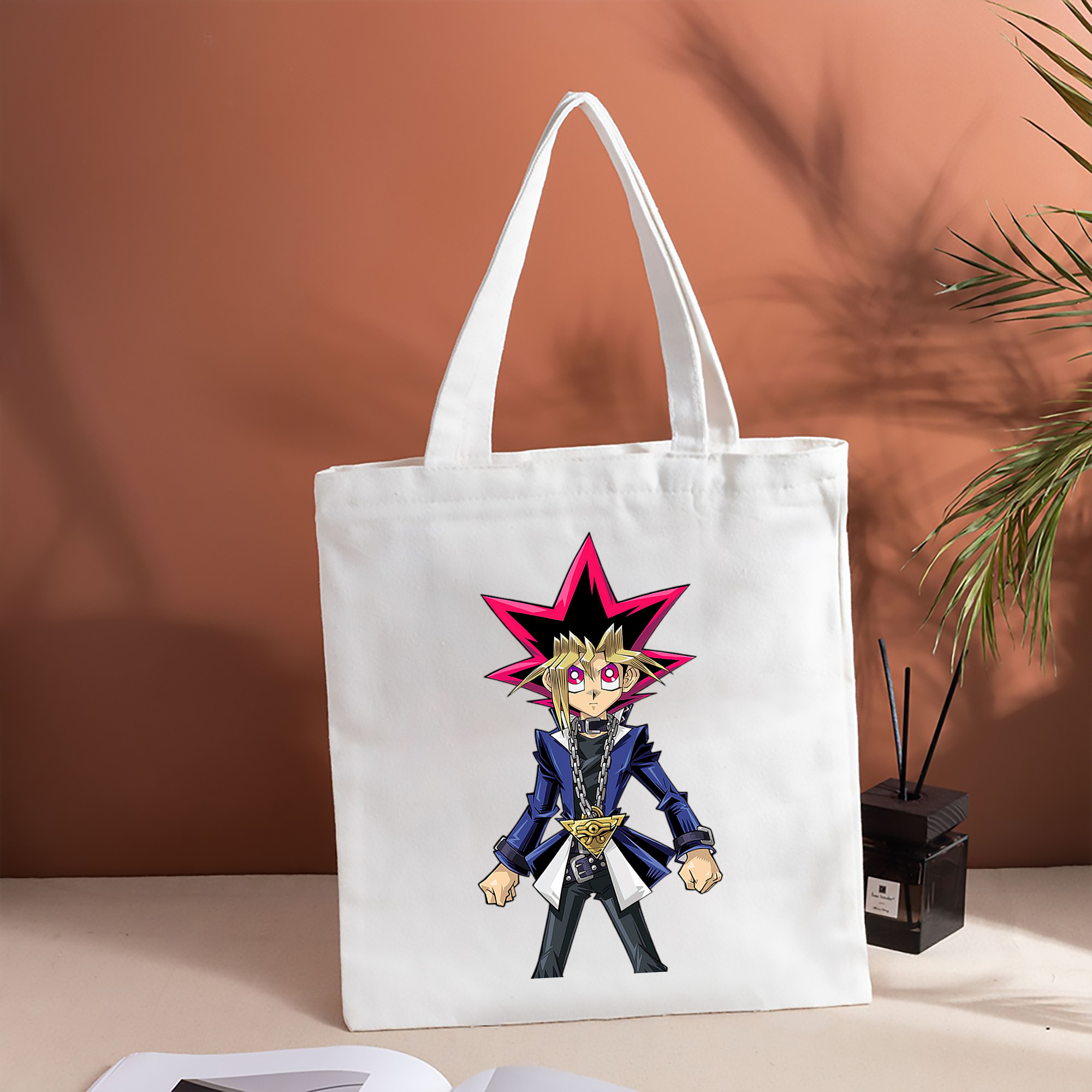 遊☆戯☆王 Yu-Gi-Oh! 縦型キャンバス生地手提げバッグ　トートバッグ