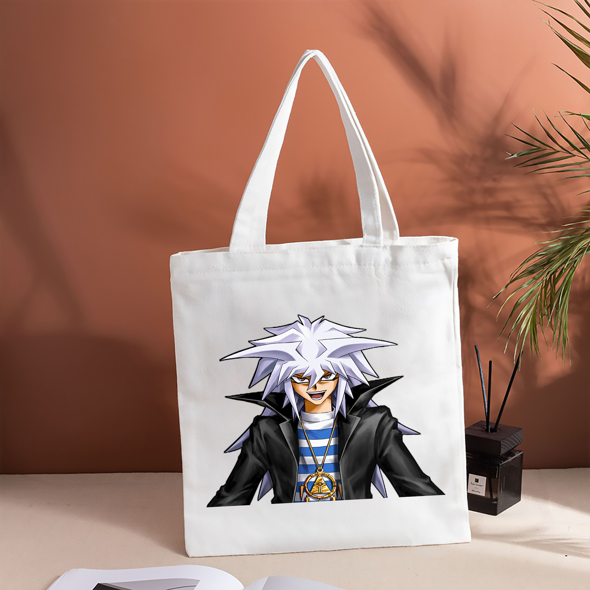 遊☆戯☆王 Yu-Gi-Oh! 縦型キャンバス生地手提げバッグ　トートバッグ