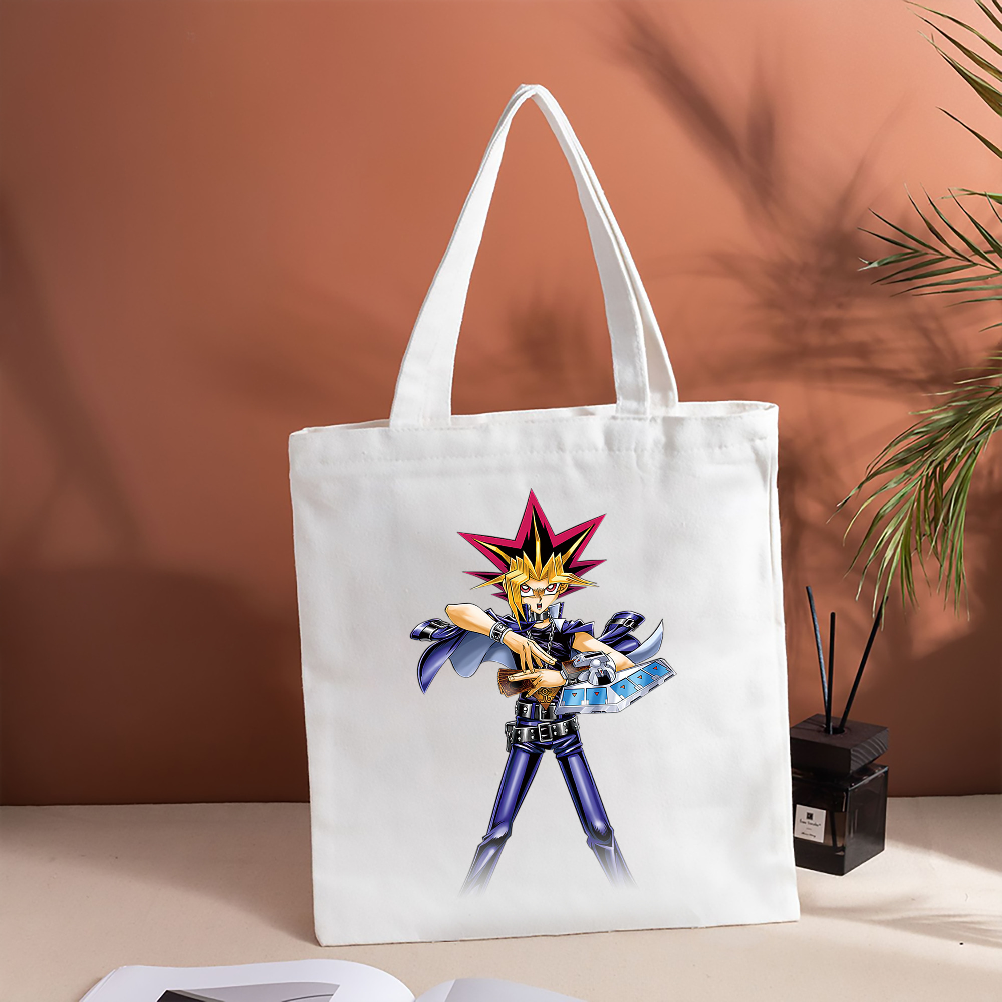 遊☆戯☆王 Yu-Gi-Oh! 縦型キャンバス生地手提げバッグ　トートバッグ