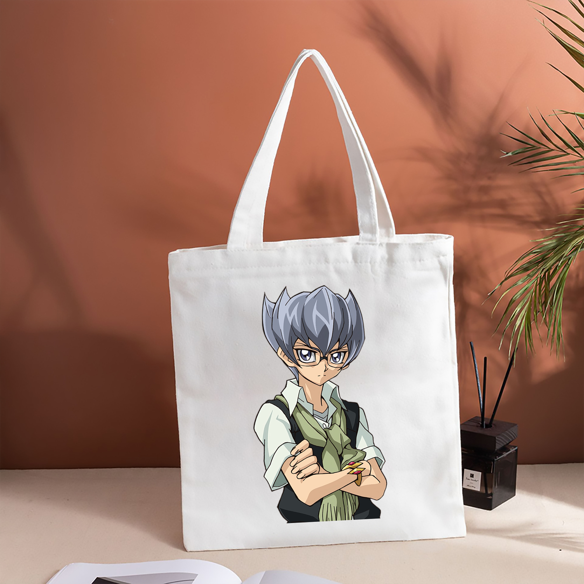 遊☆戯☆王 Yu-Gi-Oh! 縦型キャンバス生地手提げバッグ　トートバッグ