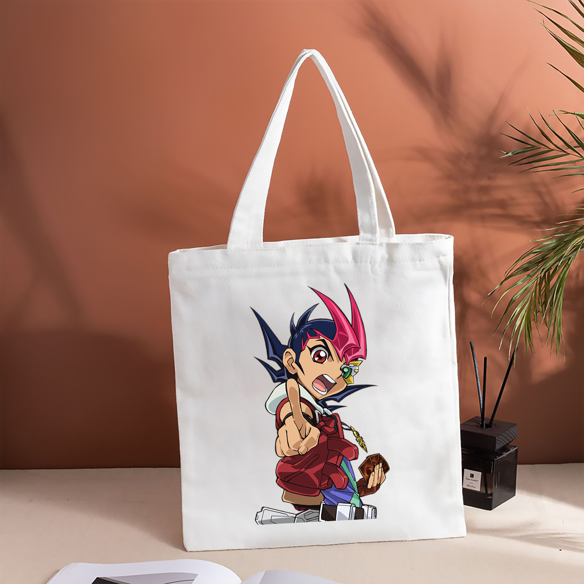 遊☆戯☆王 Yu-Gi-Oh! 縦型キャンバス生地手提げバッグ　トートバッグ