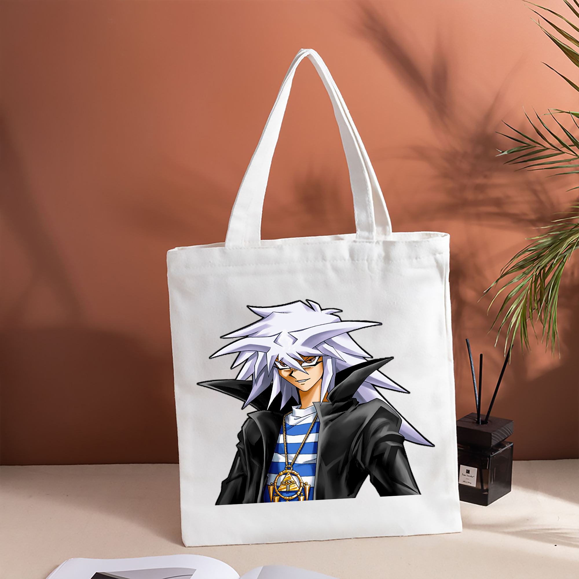 遊☆戯☆王 Yu-Gi-Oh! 縦型キャンバス生地手提げバッグ　トートバッグ