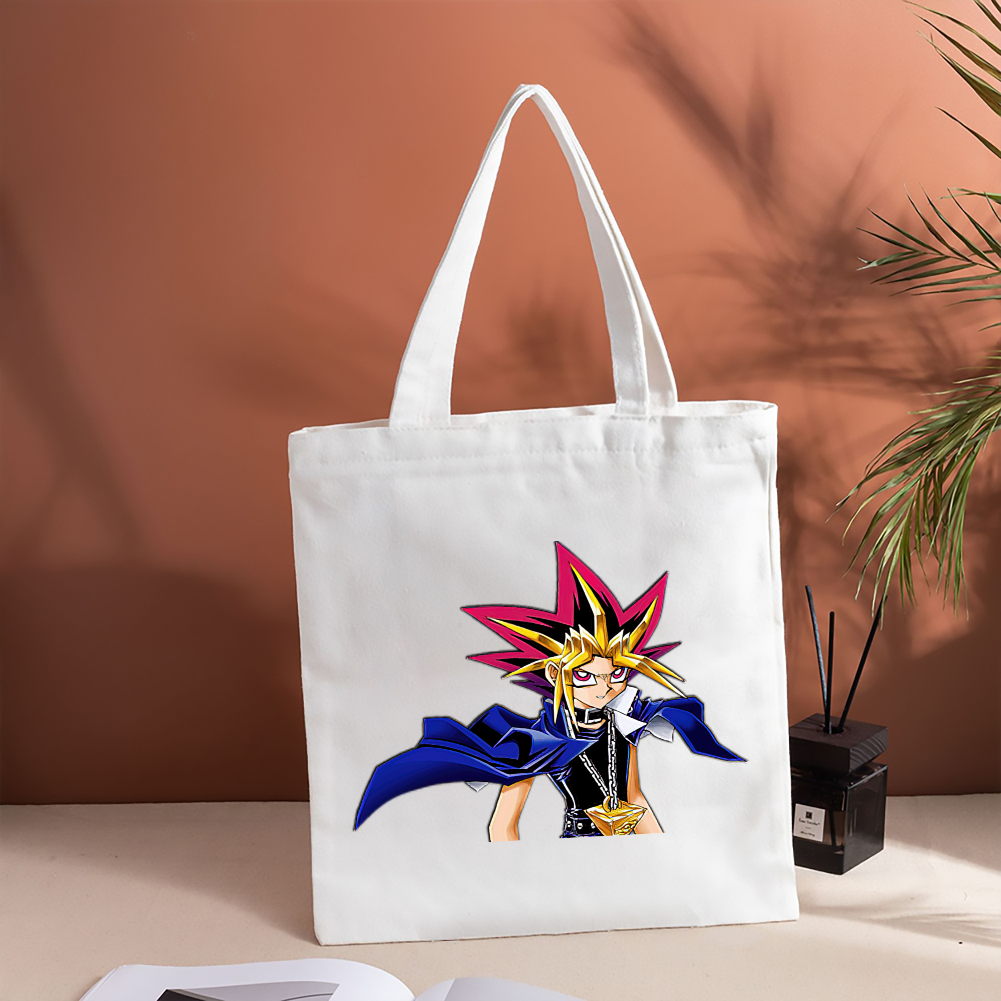 遊☆戯☆王 Yu-Gi-Oh! 縦型キャンバス生地手提げバッグ　トートバッグ