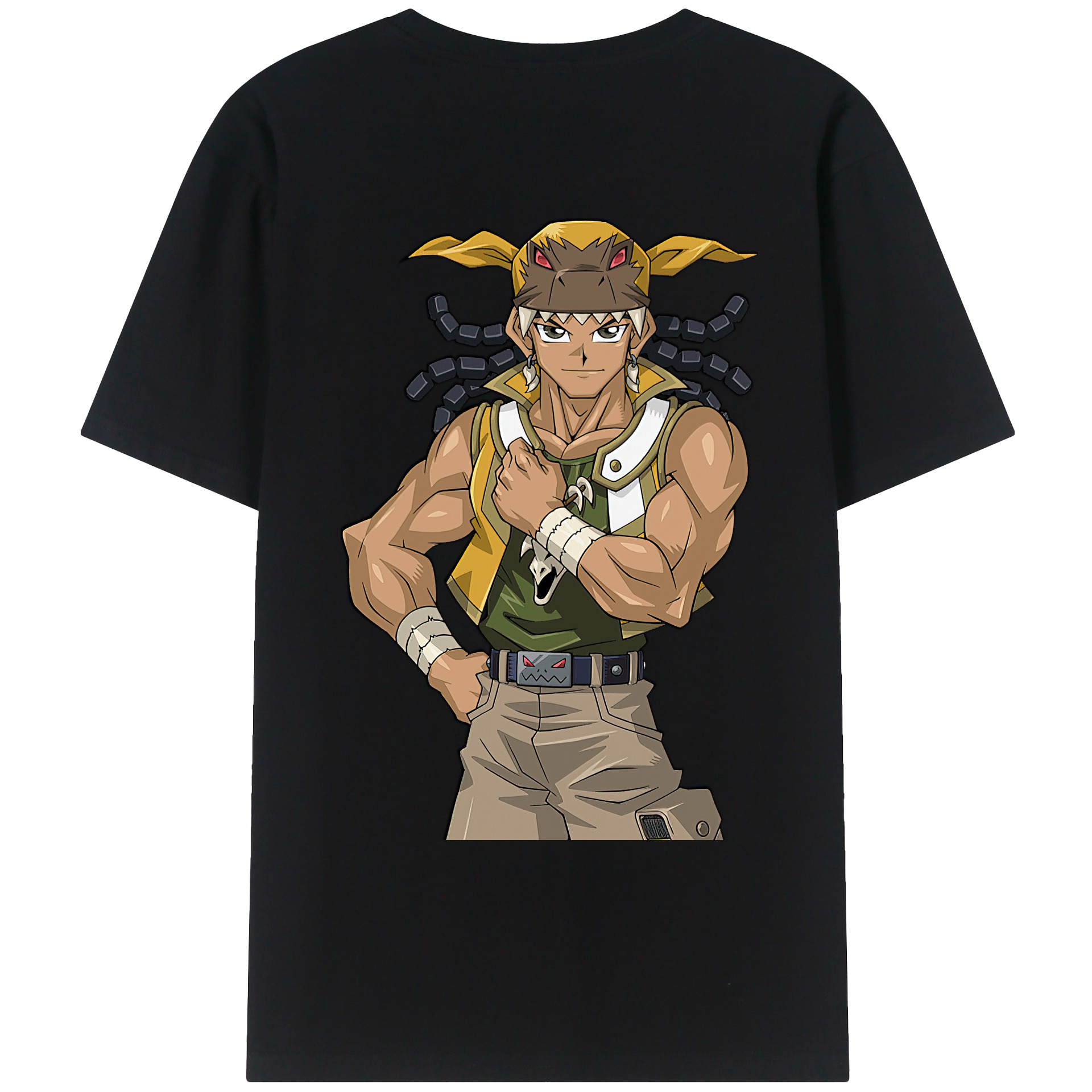 （画像用） 遊☆戯☆王 Yu-Gi-Oh! 綿100％ メンズ半袖Tシャツ（バックプリント） 通気性