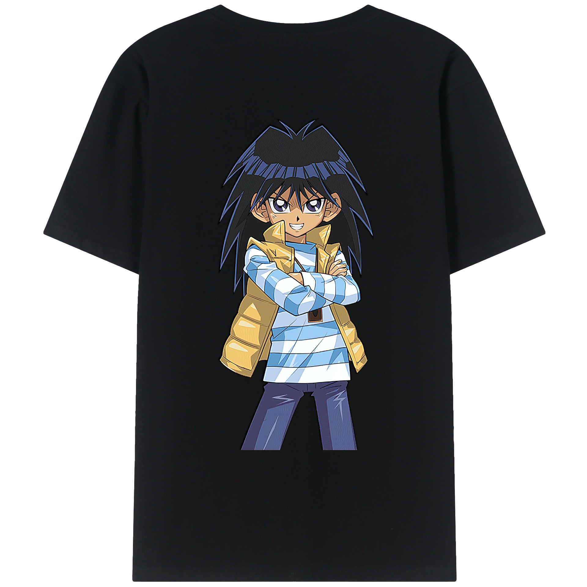 （画像用） 遊☆戯☆王 Yu-Gi-Oh! 綿100％ メンズ半袖Tシャツ（バックプリント） 通気性