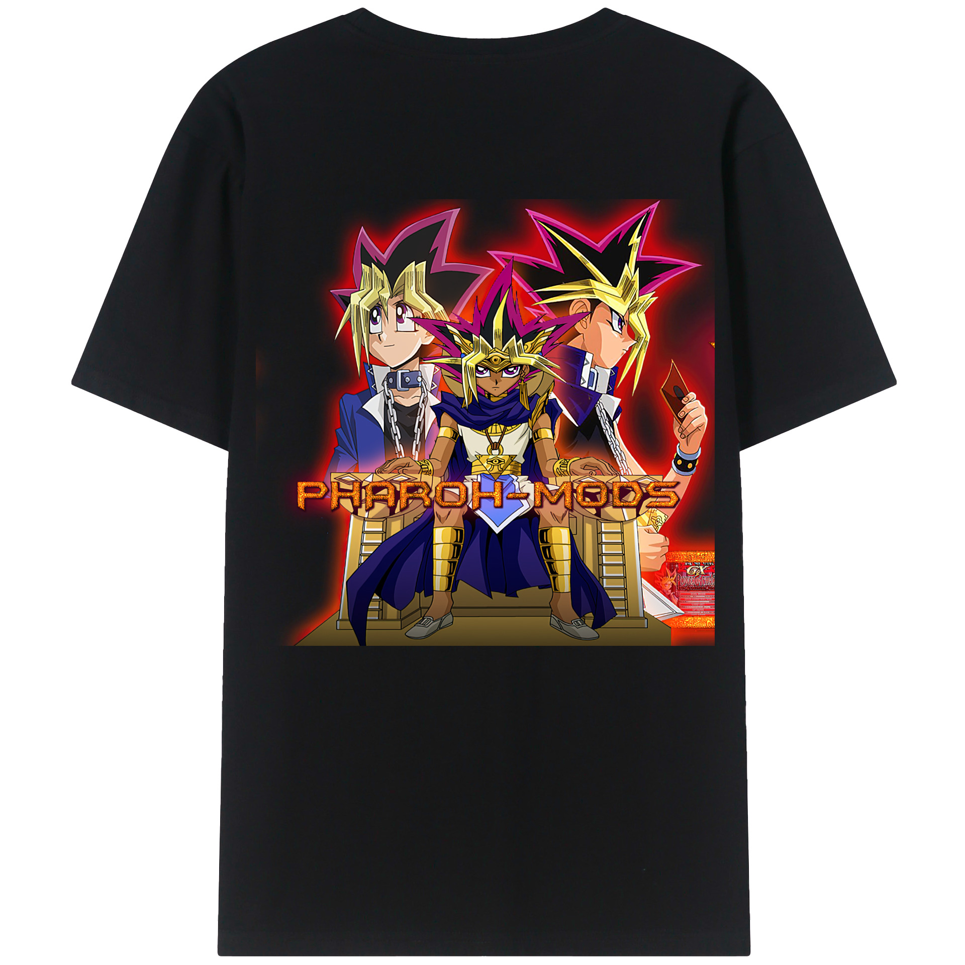 （画像用） 遊☆戯☆王 Yu-Gi-Oh! 綿100％ メンズ半袖Tシャツ（バックプリント） 通気性