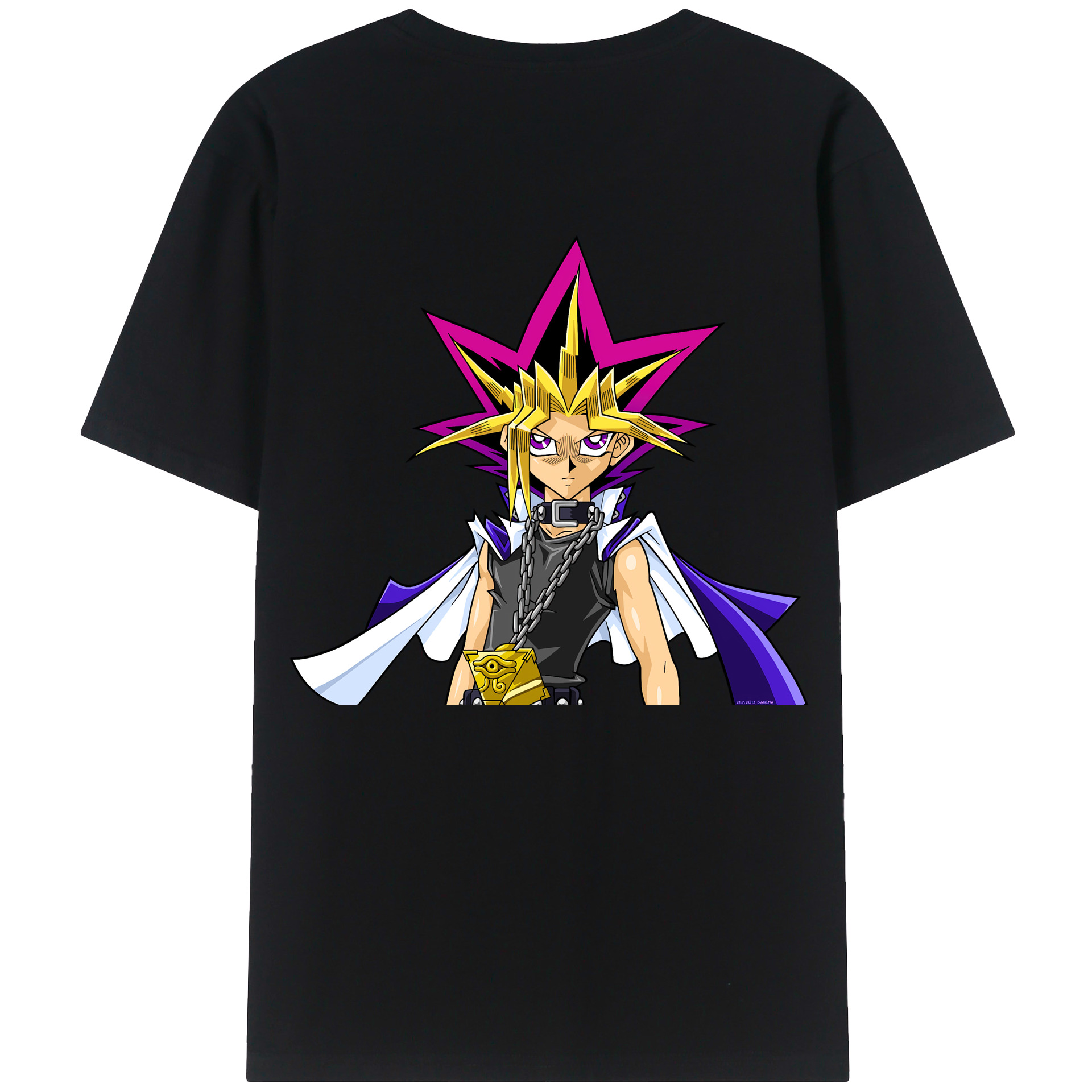 （画像用） 遊☆戯☆王 Yu-Gi-Oh! 綿100％ メンズ半袖Tシャツ（バックプリント） 通気性