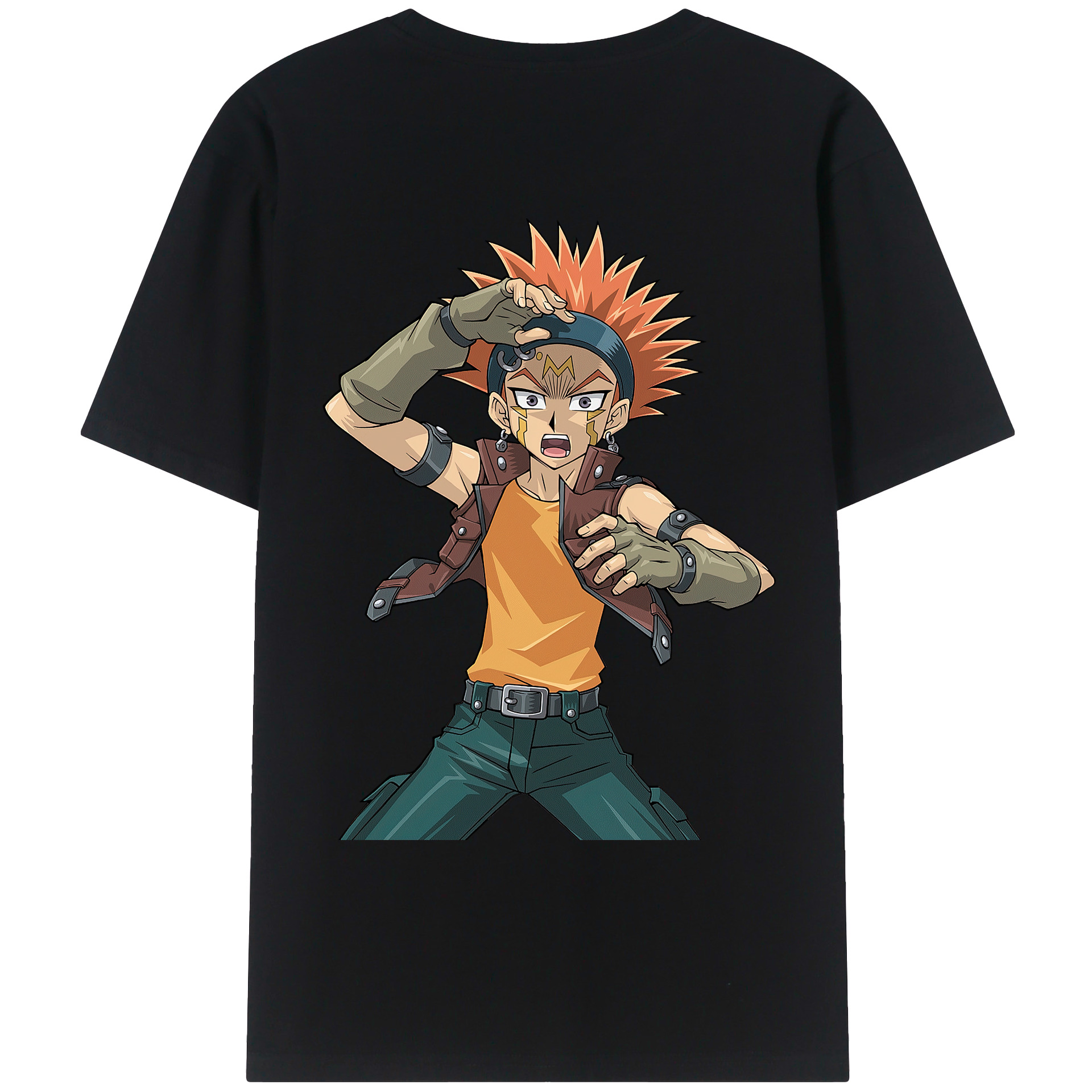 （画像用） 遊☆戯☆王 Yu-Gi-Oh! 綿100％ メンズ半袖Tシャツ（バックプリント） 通気性