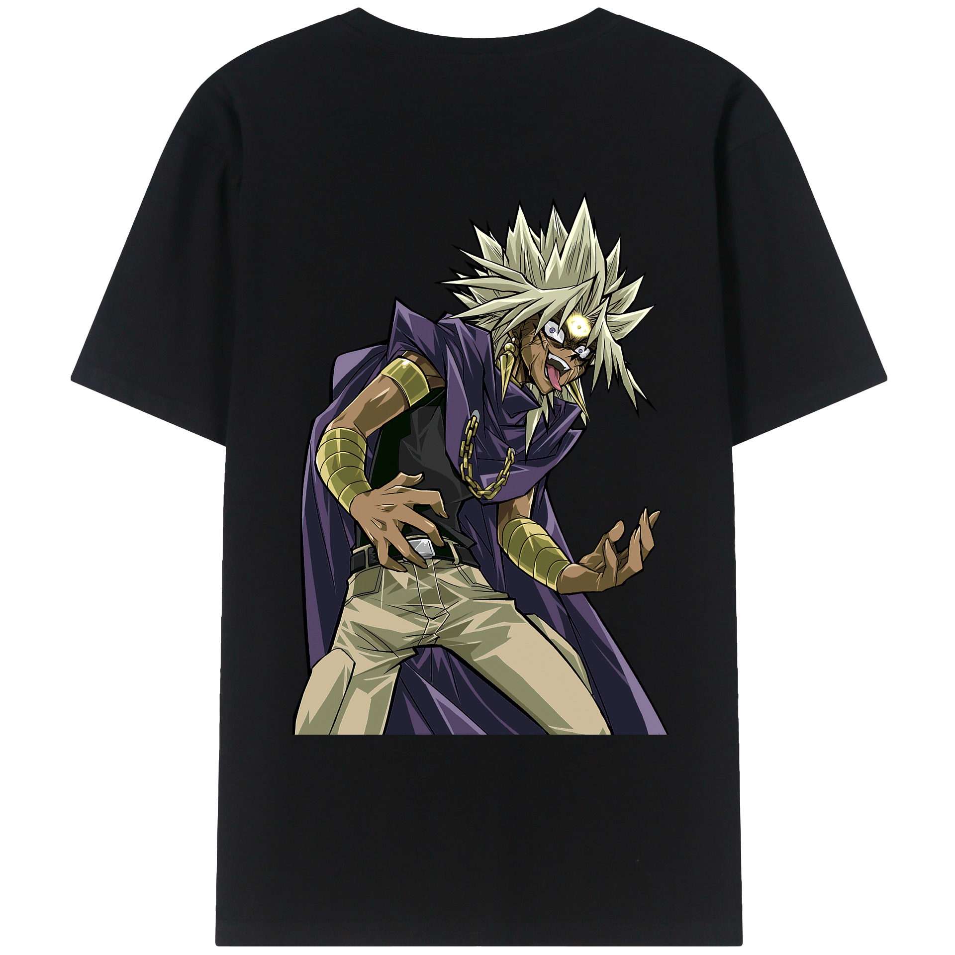（画像用） 遊☆戯☆王 Yu-Gi-Oh! 綿100％ メンズ半袖Tシャツ（バックプリント） 通気性