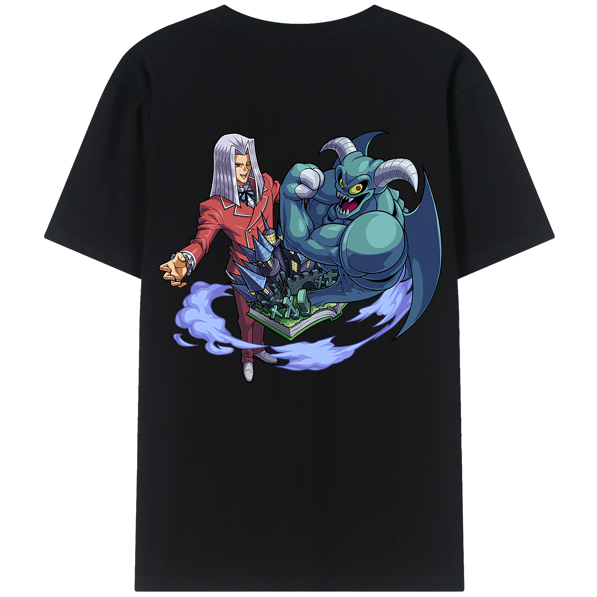 （画像用） 遊☆戯☆王 Yu-Gi-Oh! 綿100％ メンズ半袖Tシャツ（バックプリント） 通気性
