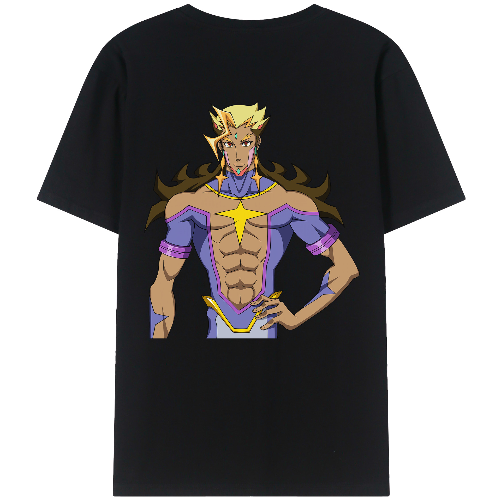 （画像用） 遊☆戯☆王 Yu-Gi-Oh! 綿100％ メンズ半袖Tシャツ（バックプリント） 通気性