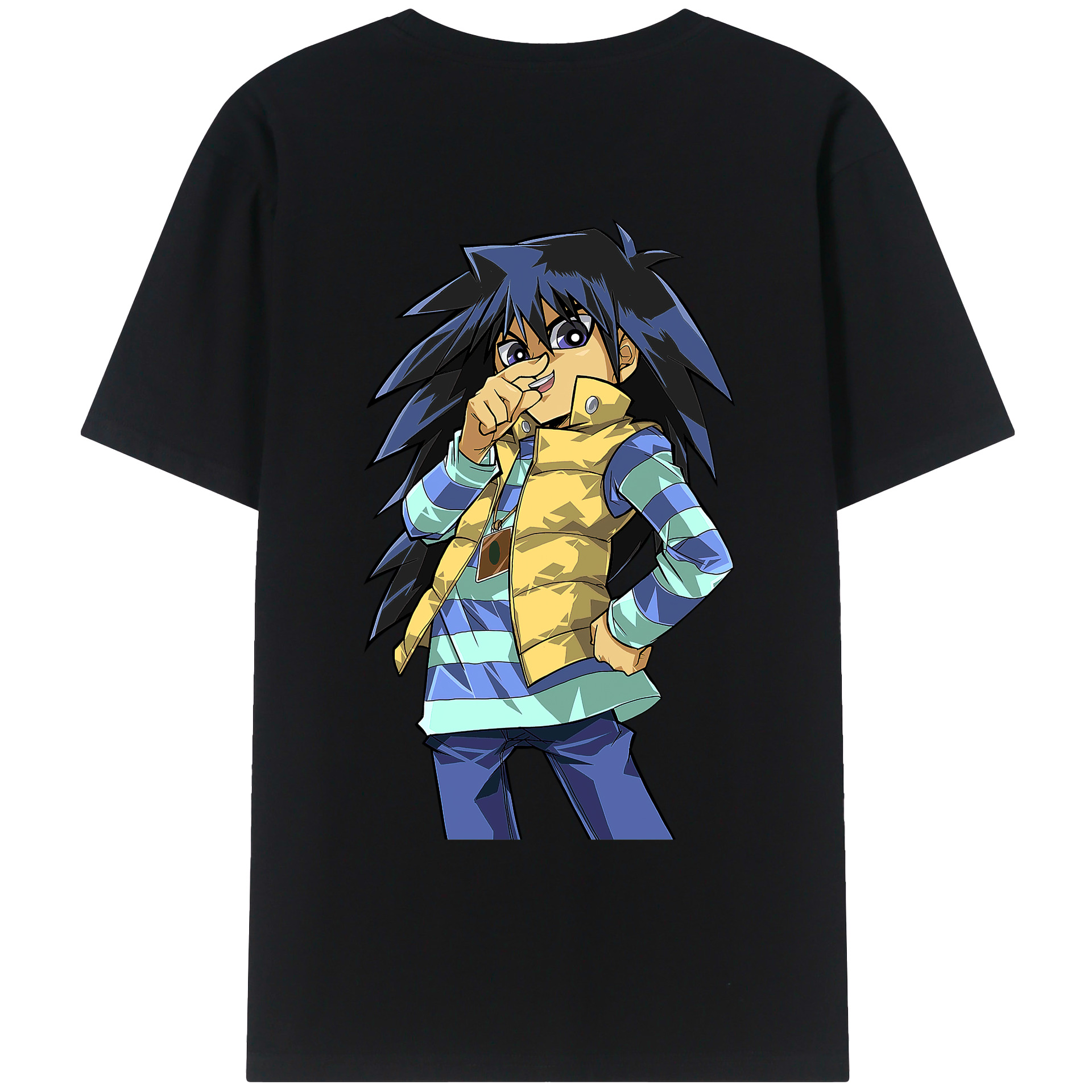 （画像用） 遊☆戯☆王 Yu-Gi-Oh! 綿100％ メンズ半袖Tシャツ（バックプリント） 通気性