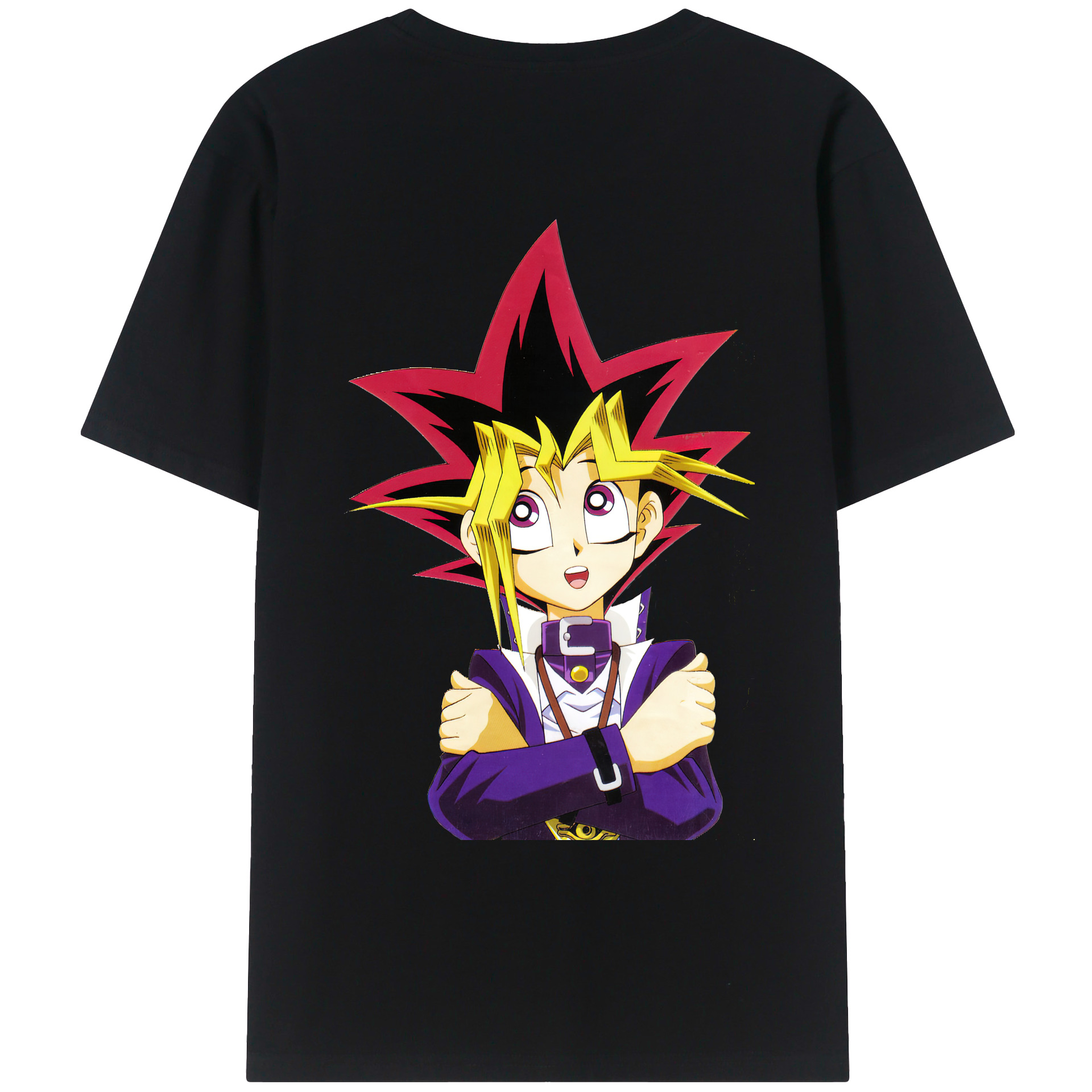 （画像用） 遊☆戯☆王 Yu-Gi-Oh! 綿100％ メンズ半袖Tシャツ（バックプリント） 通気性