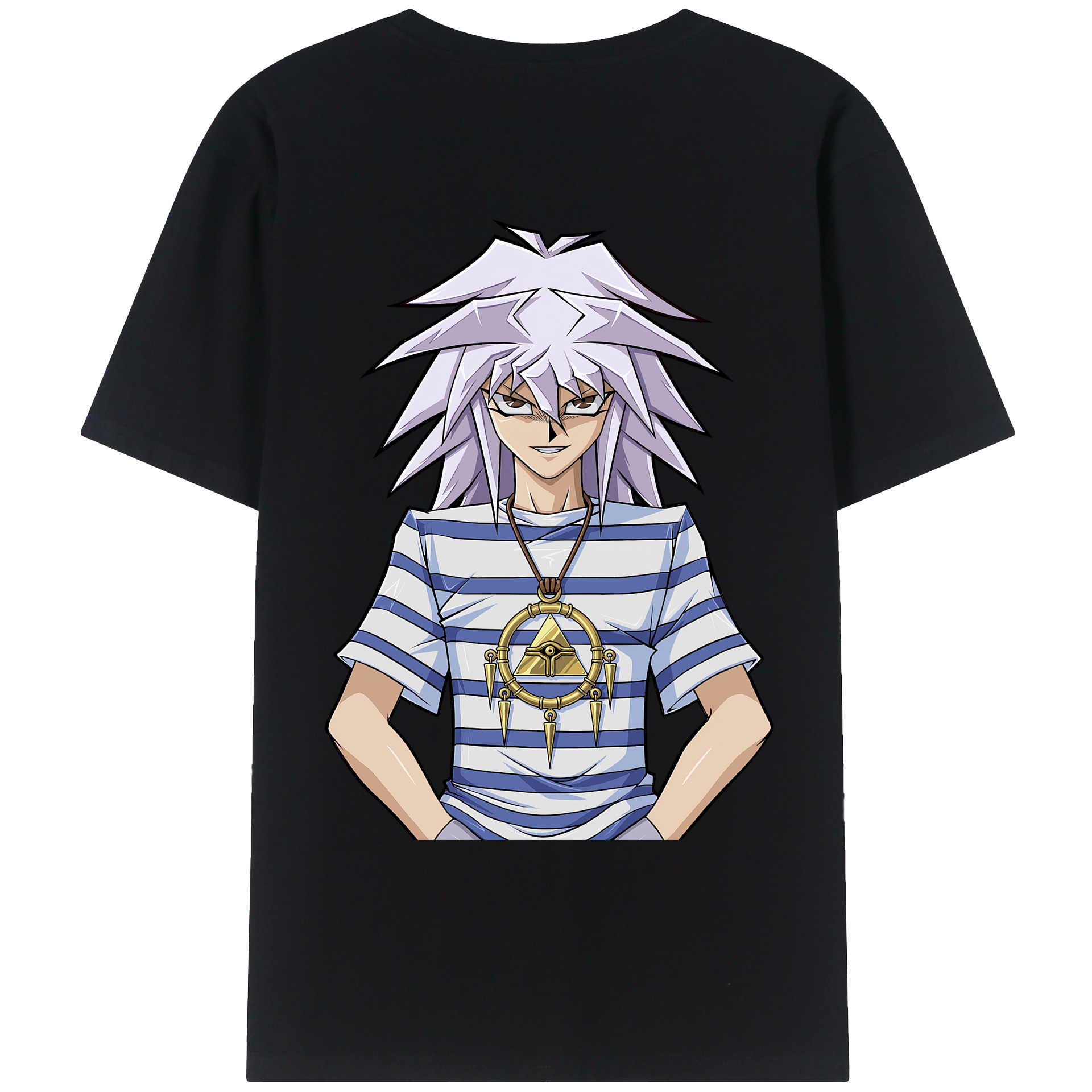 （画像用） 遊☆戯☆王 Yu-Gi-Oh! 綿100％ メンズ半袖Tシャツ（バックプリント） 通気性
