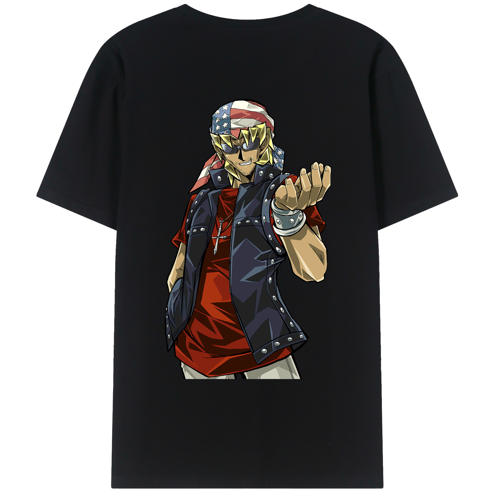 （画像用） 遊☆戯☆王 Yu-Gi-Oh! 綿100％ メンズ半袖Tシャツ（バックプリント） 通気性