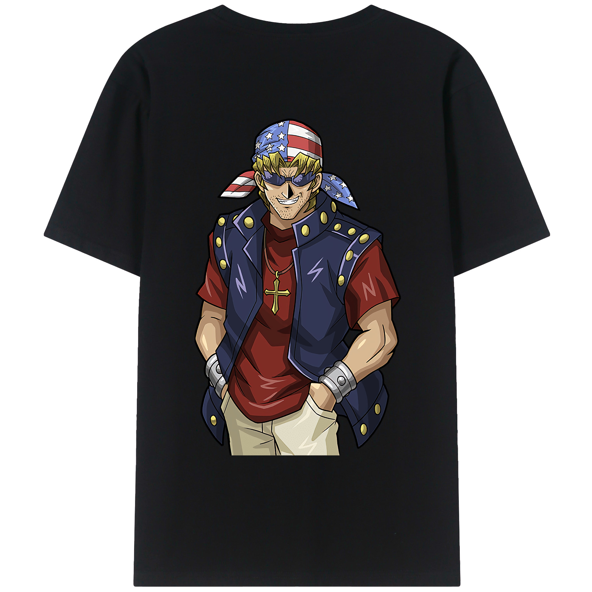 （画像用） 遊☆戯☆王 Yu-Gi-Oh! 綿100％ メンズ半袖Tシャツ（バックプリント） 通気性