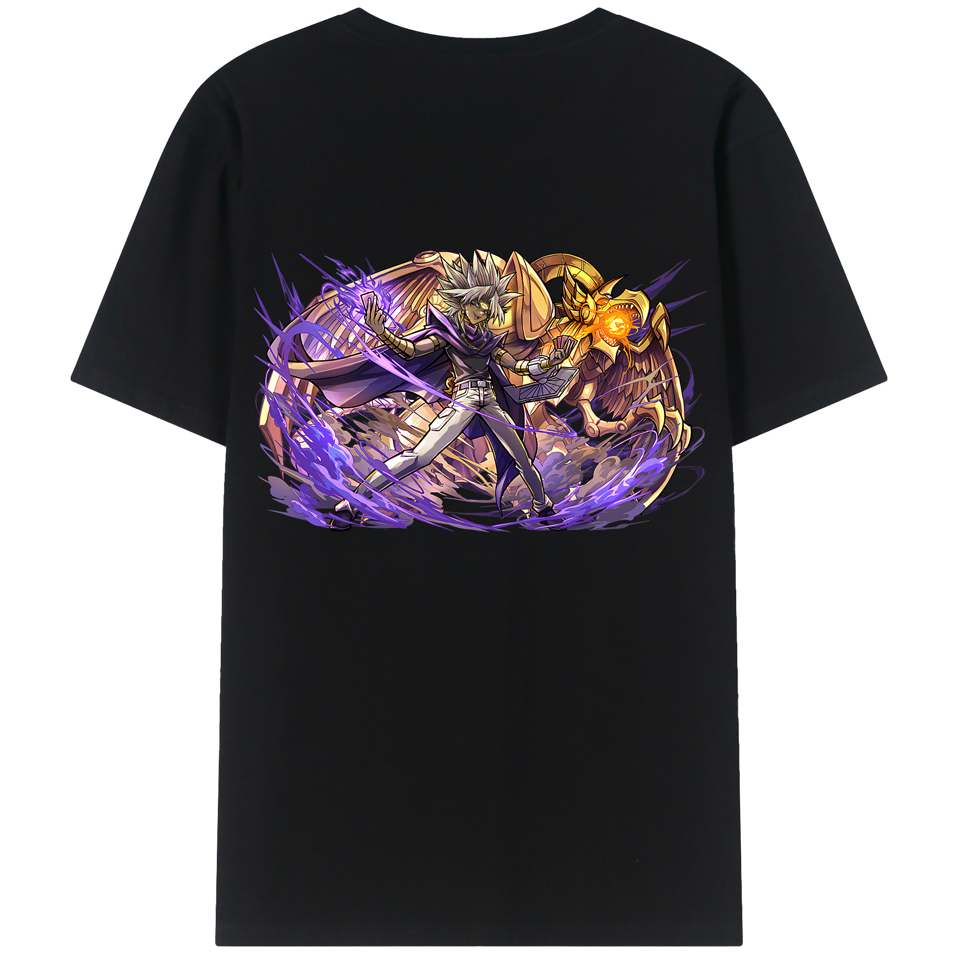 （画像用） 遊☆戯☆王 Yu-Gi-Oh! 綿100％ メンズ半袖Tシャツ（バックプリント） 通気性