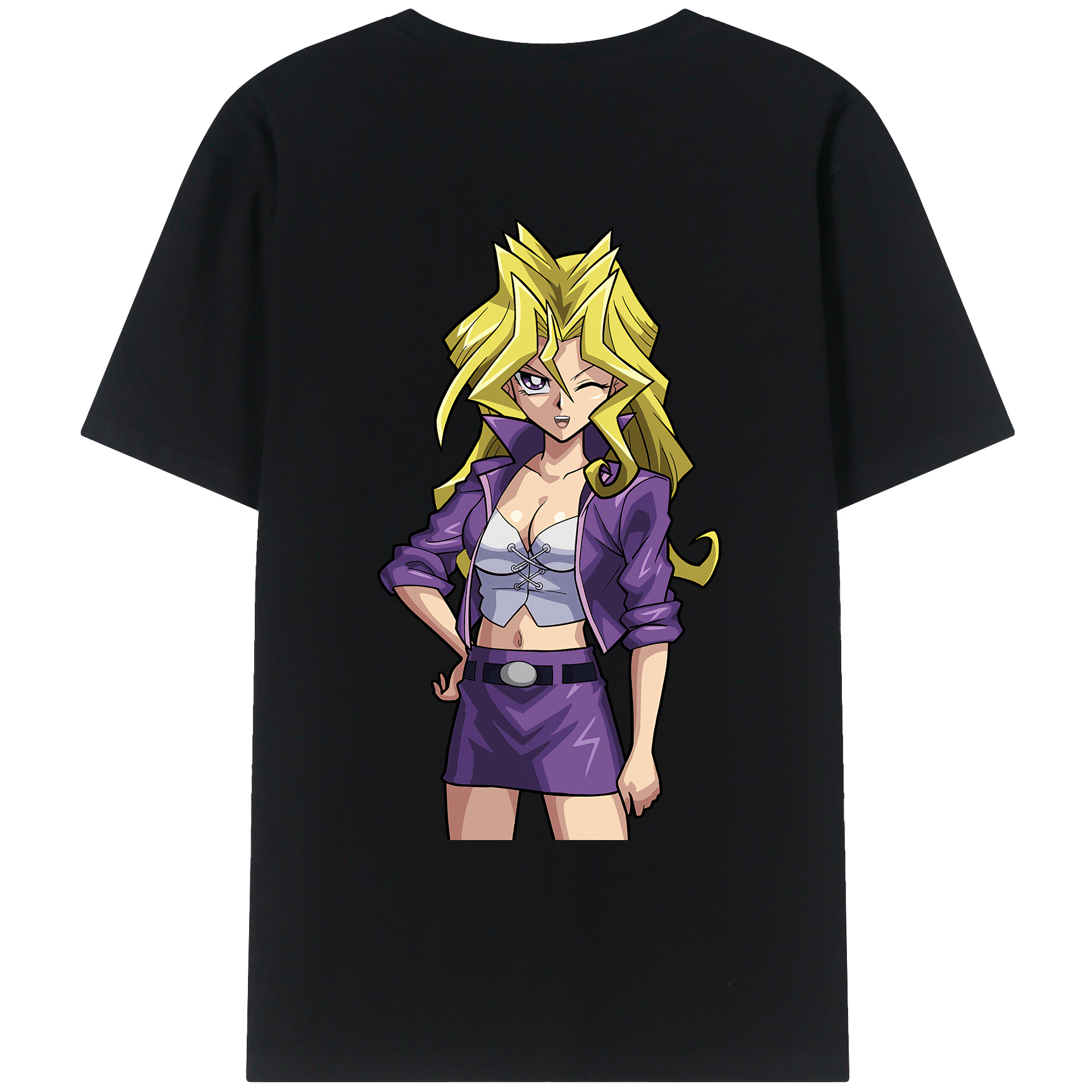 （画像用） 遊☆戯☆王 Yu-Gi-Oh! 綿100％ メンズ半袖Tシャツ（バックプリント） 通気性