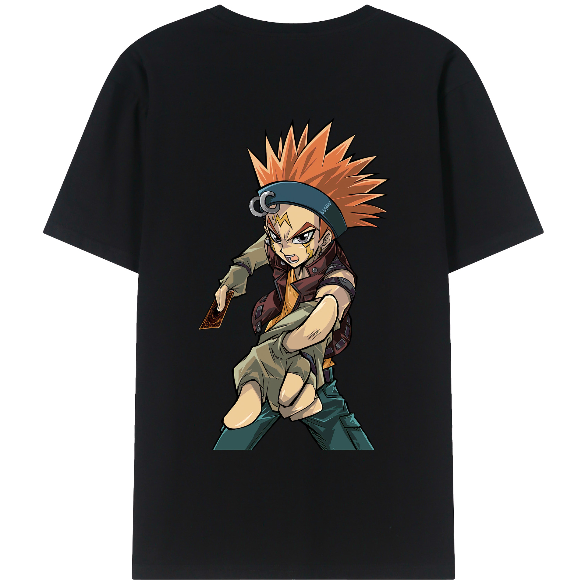 （画像用） 遊☆戯☆王 Yu-Gi-Oh! 綿100％ メンズ半袖Tシャツ（バックプリント） 通気性