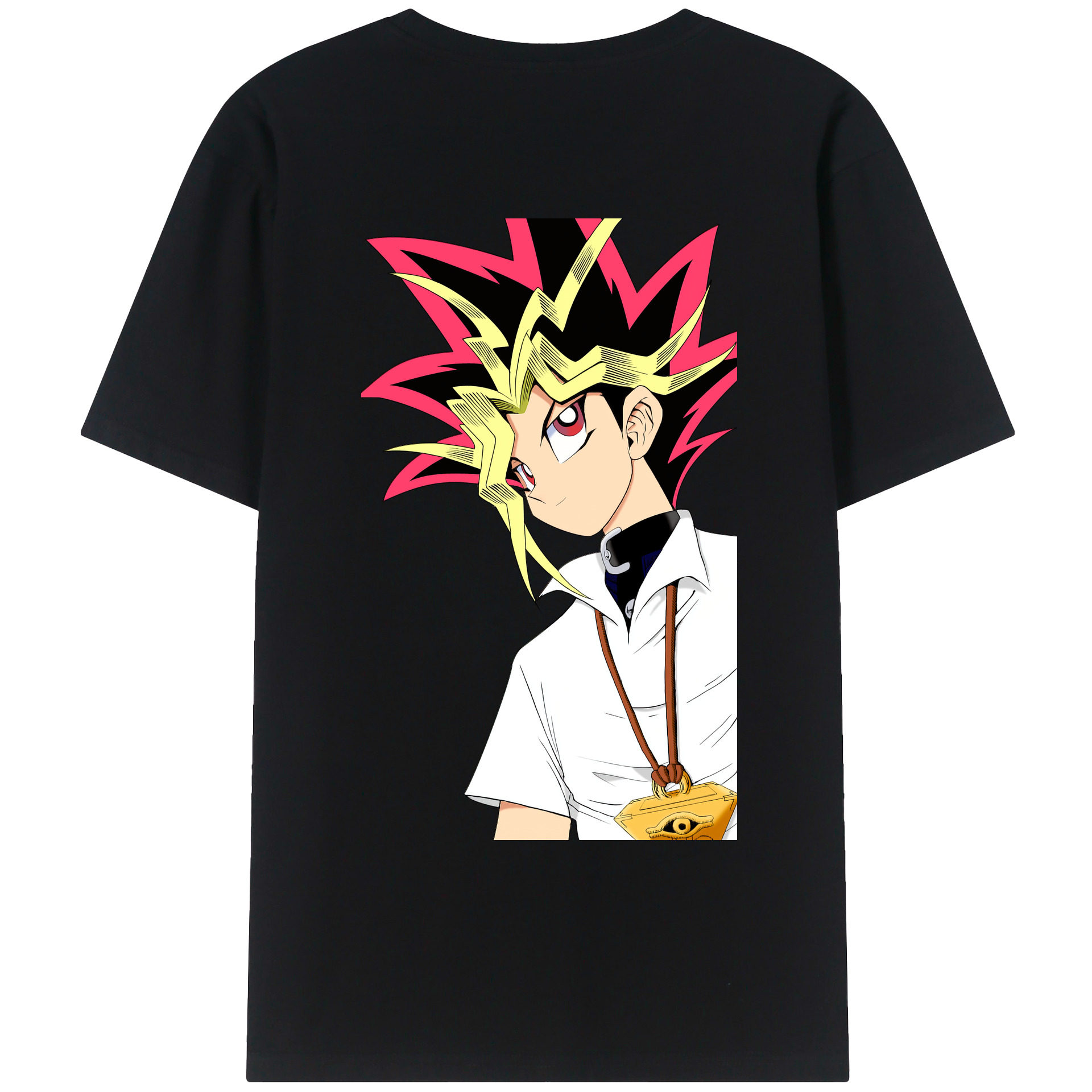 （画像用） 遊☆戯☆王 Yu-Gi-Oh! 綿100％ メンズ半袖Tシャツ（バックプリント） 通気性
