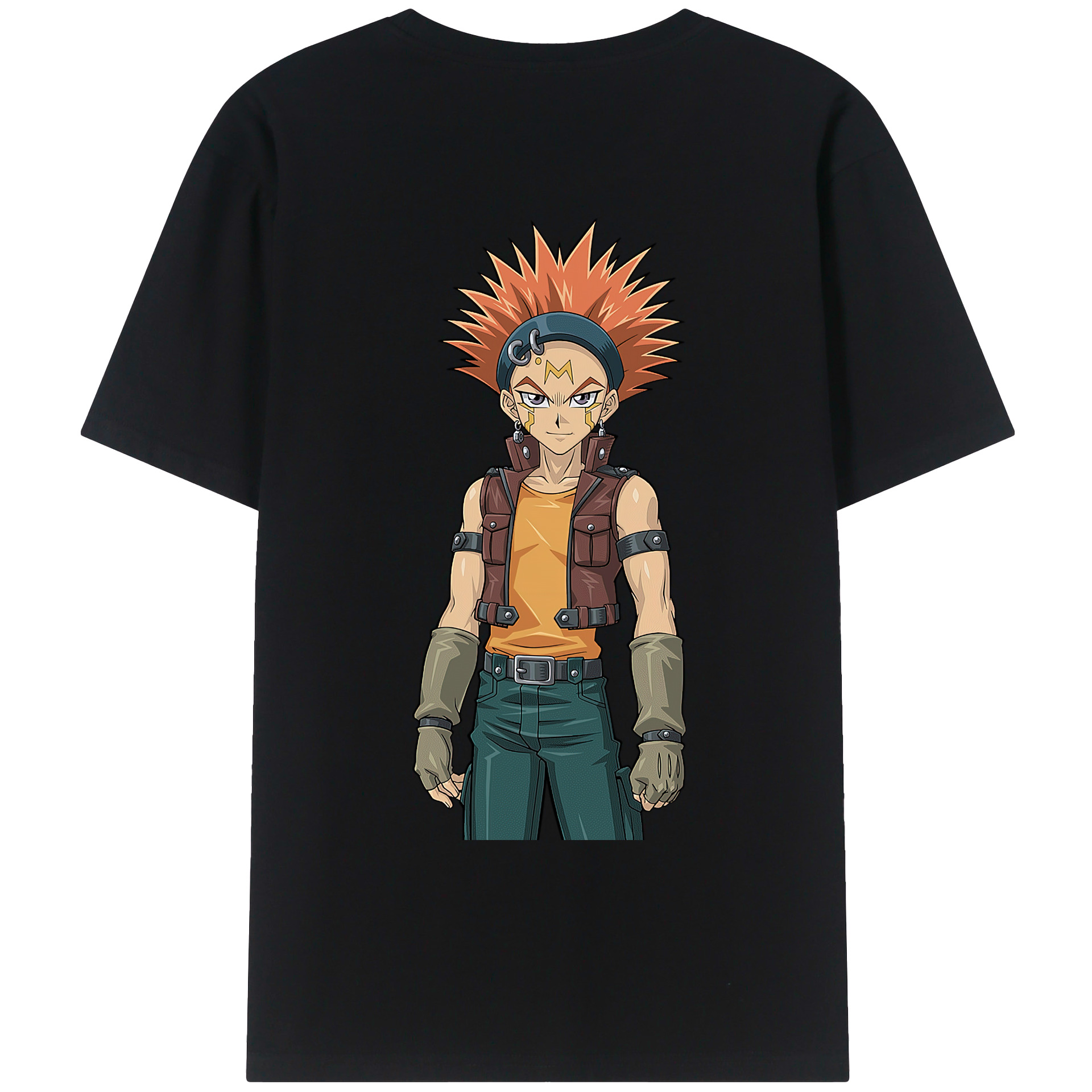 （画像用） 遊☆戯☆王 Yu-Gi-Oh! 綿100％ メンズ半袖Tシャツ（バックプリント） 通気性