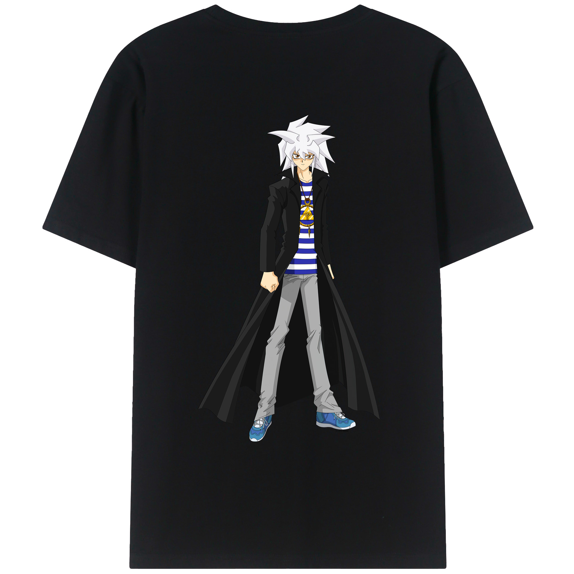 （画像用） 遊☆戯☆王 Yu-Gi-Oh! 綿100％ メンズ半袖Tシャツ（バックプリント） 通気性