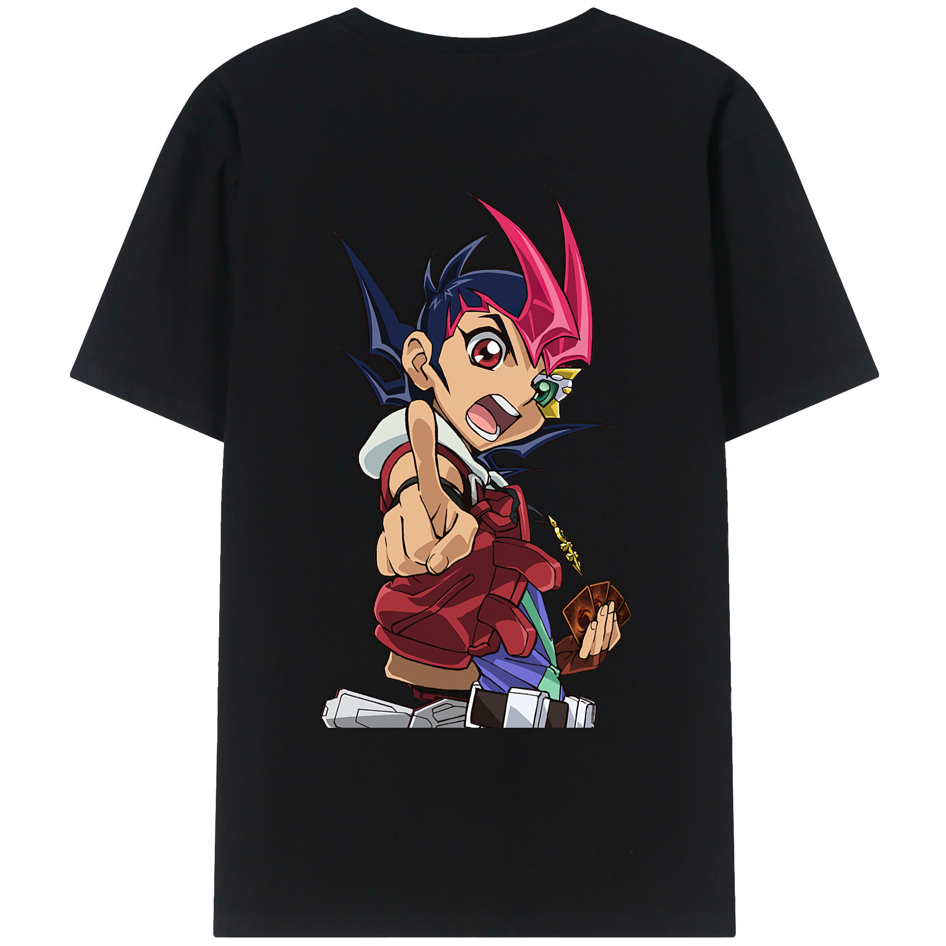 （画像用） 遊☆戯☆王 Yu-Gi-Oh! 綿100％ メンズ半袖Tシャツ（バックプリント） 通気性