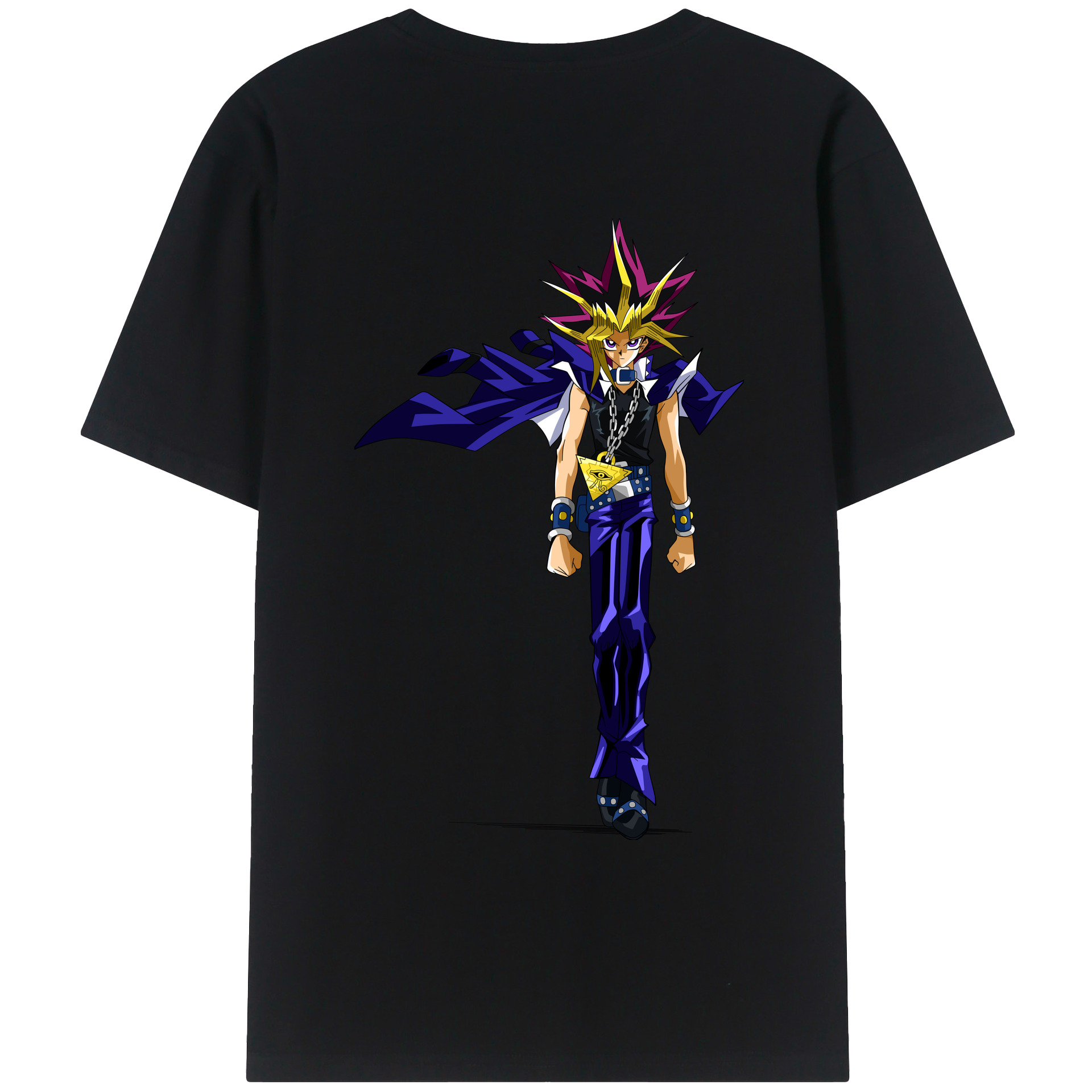 （画像用） 遊☆戯☆王 Yu-Gi-Oh! 綿100％ メンズ半袖Tシャツ（バックプリント） 通気性