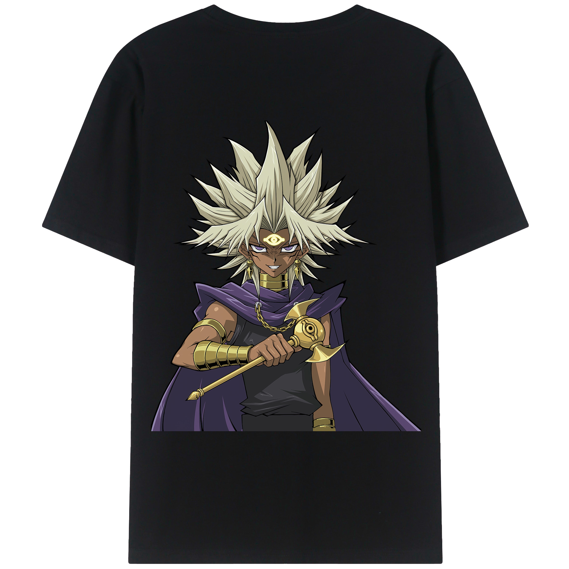 （画像用） 遊☆戯☆王 Yu-Gi-Oh! 綿100％ メンズ半袖Tシャツ（バックプリント） 通気性