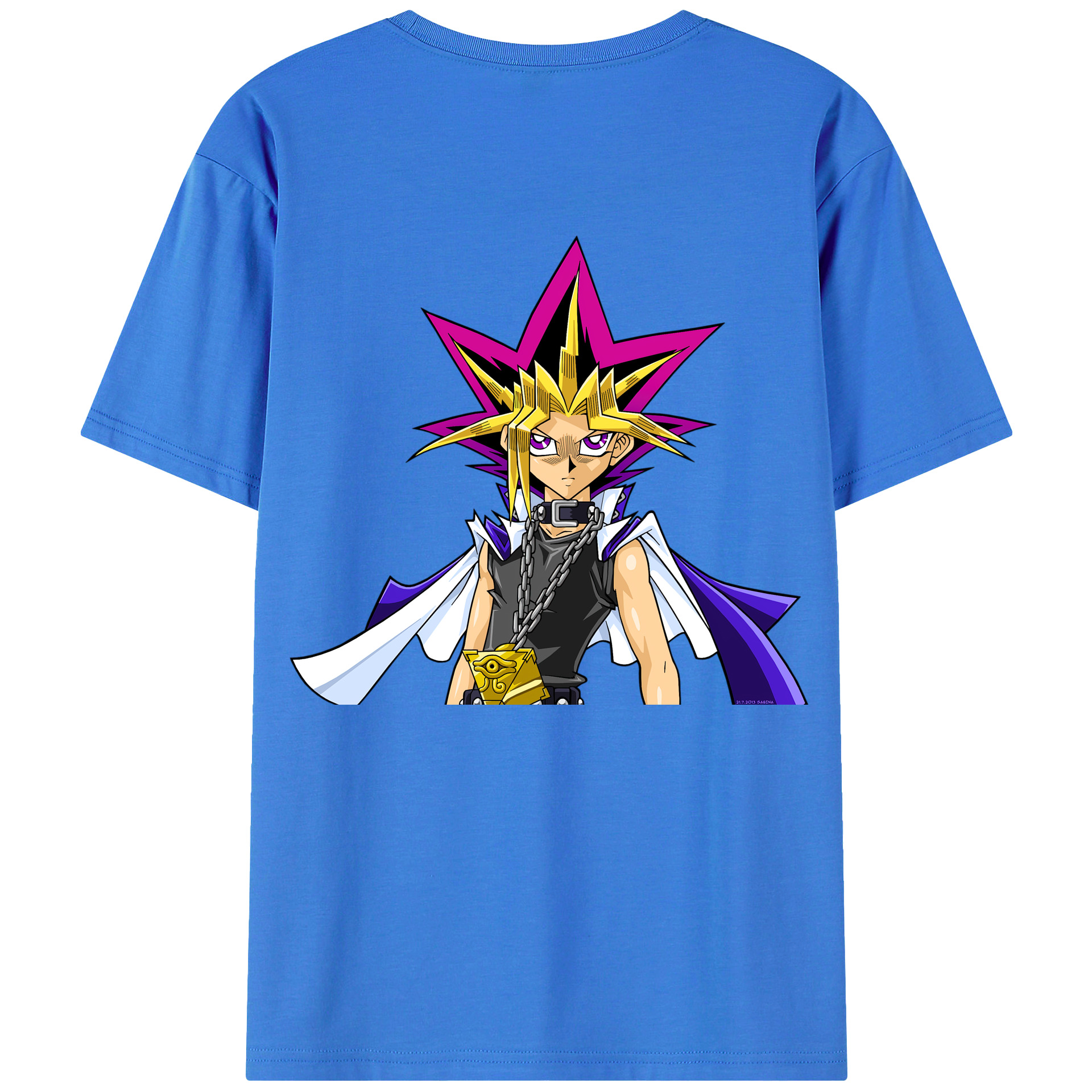 （画像用） 遊☆戯☆王 Yu-Gi-Oh! 綿100％ メンズ半袖Tシャツ（バックプリント） 通気性