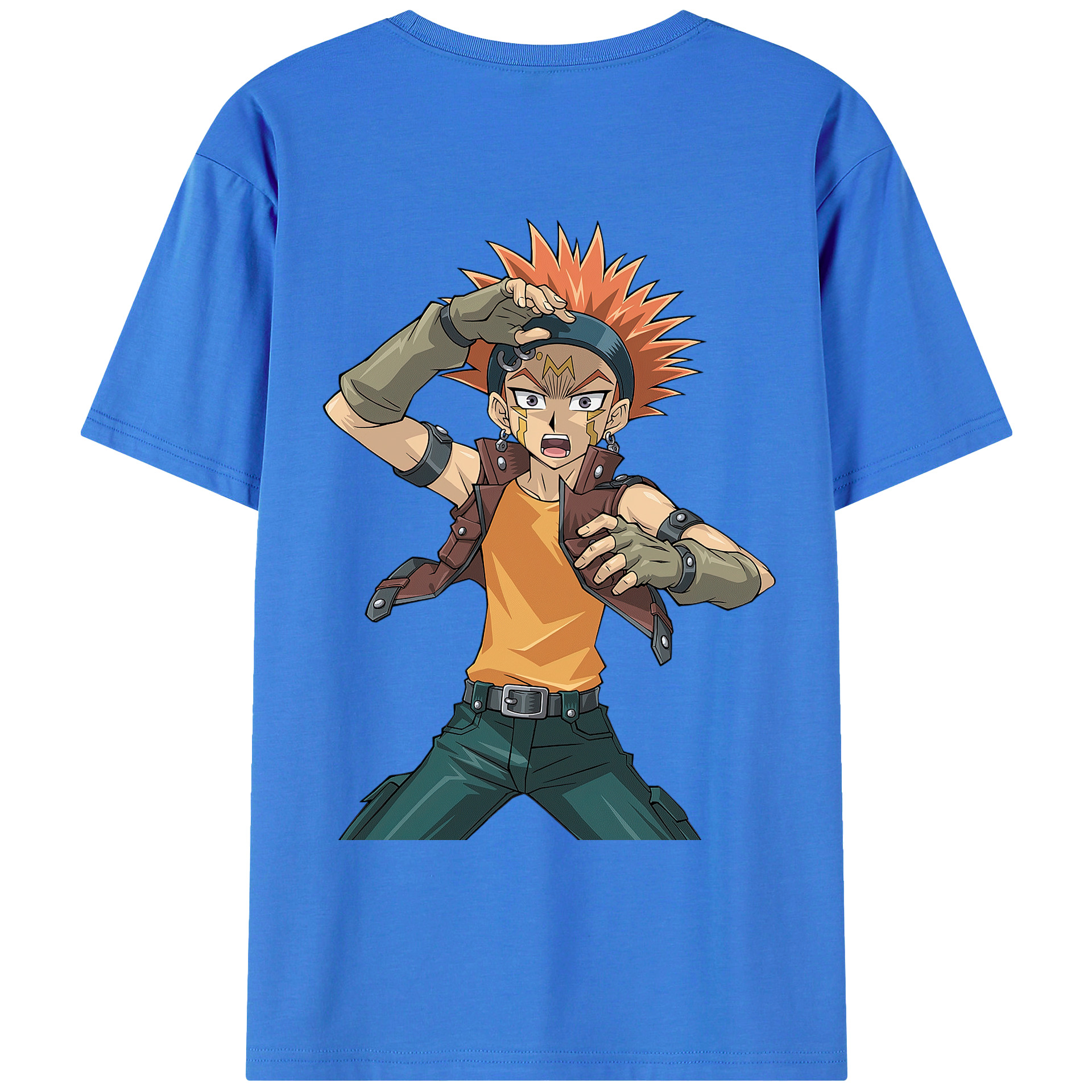 （画像用） 遊☆戯☆王 Yu-Gi-Oh! 綿100％ メンズ半袖Tシャツ（バックプリント） 通気性