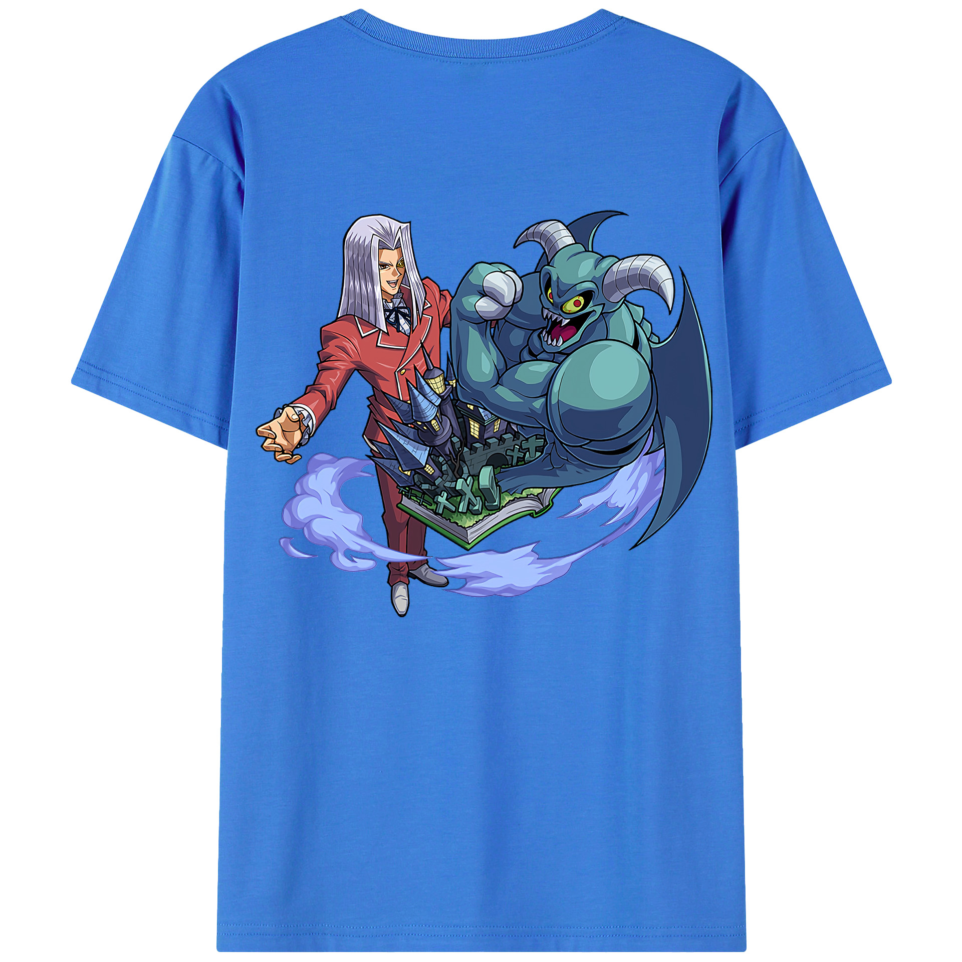 （画像用） 遊☆戯☆王 Yu-Gi-Oh! 綿100％ メンズ半袖Tシャツ（バックプリント） 通気性