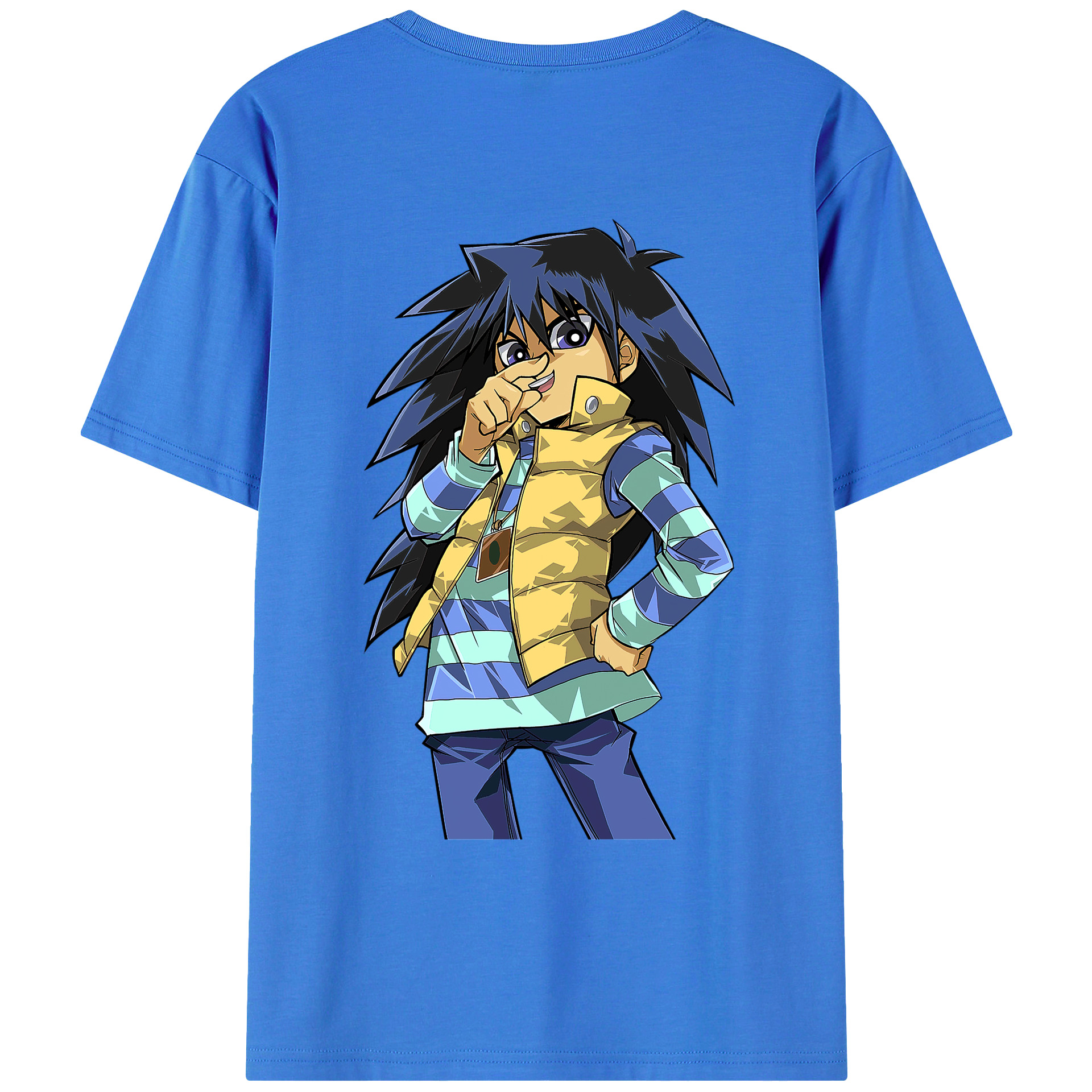 （画像用） 遊☆戯☆王 Yu-Gi-Oh! 綿100％ メンズ半袖Tシャツ（バックプリント） 通気性