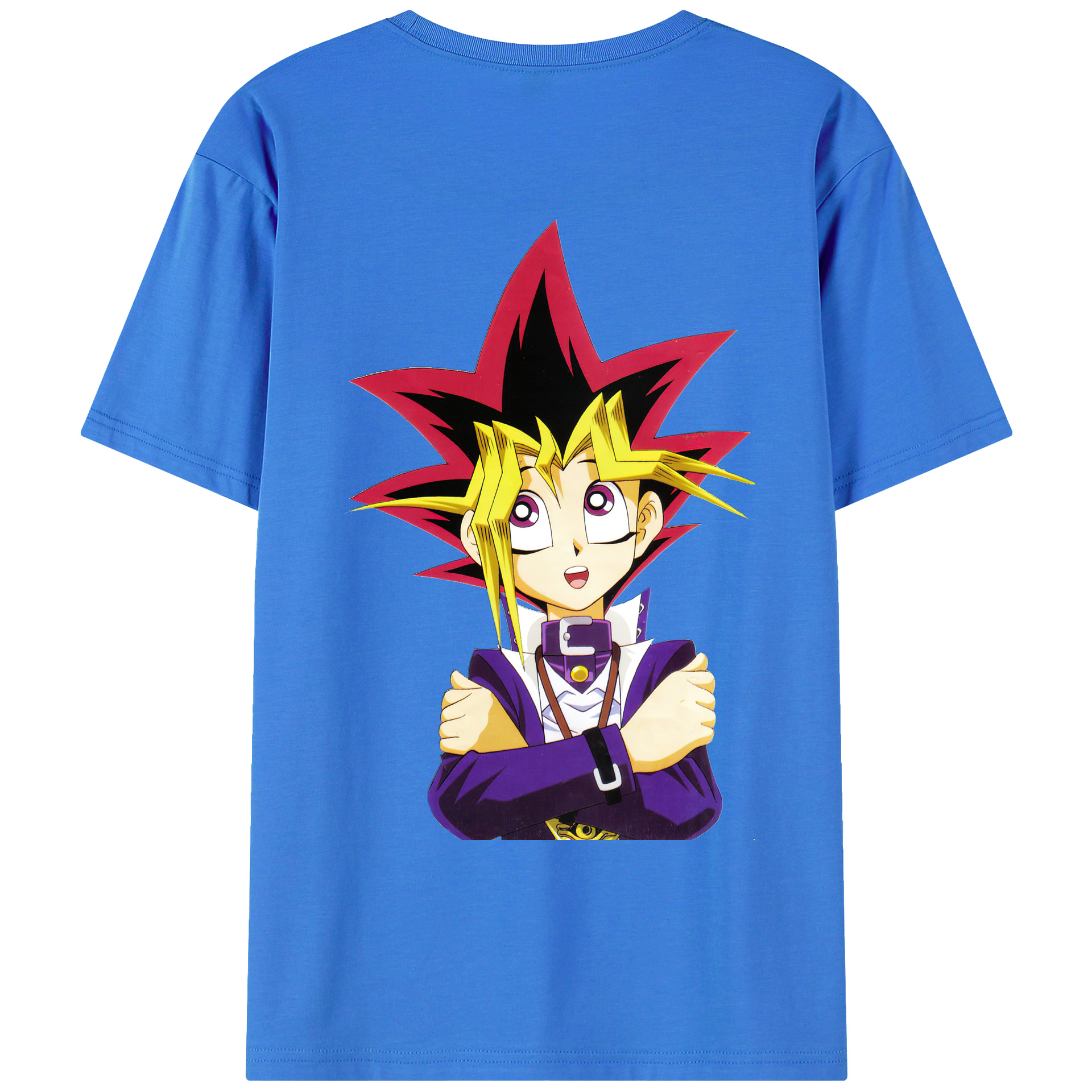 （画像用） 遊☆戯☆王 Yu-Gi-Oh! 綿100％ メンズ半袖Tシャツ（バックプリント） 通気性