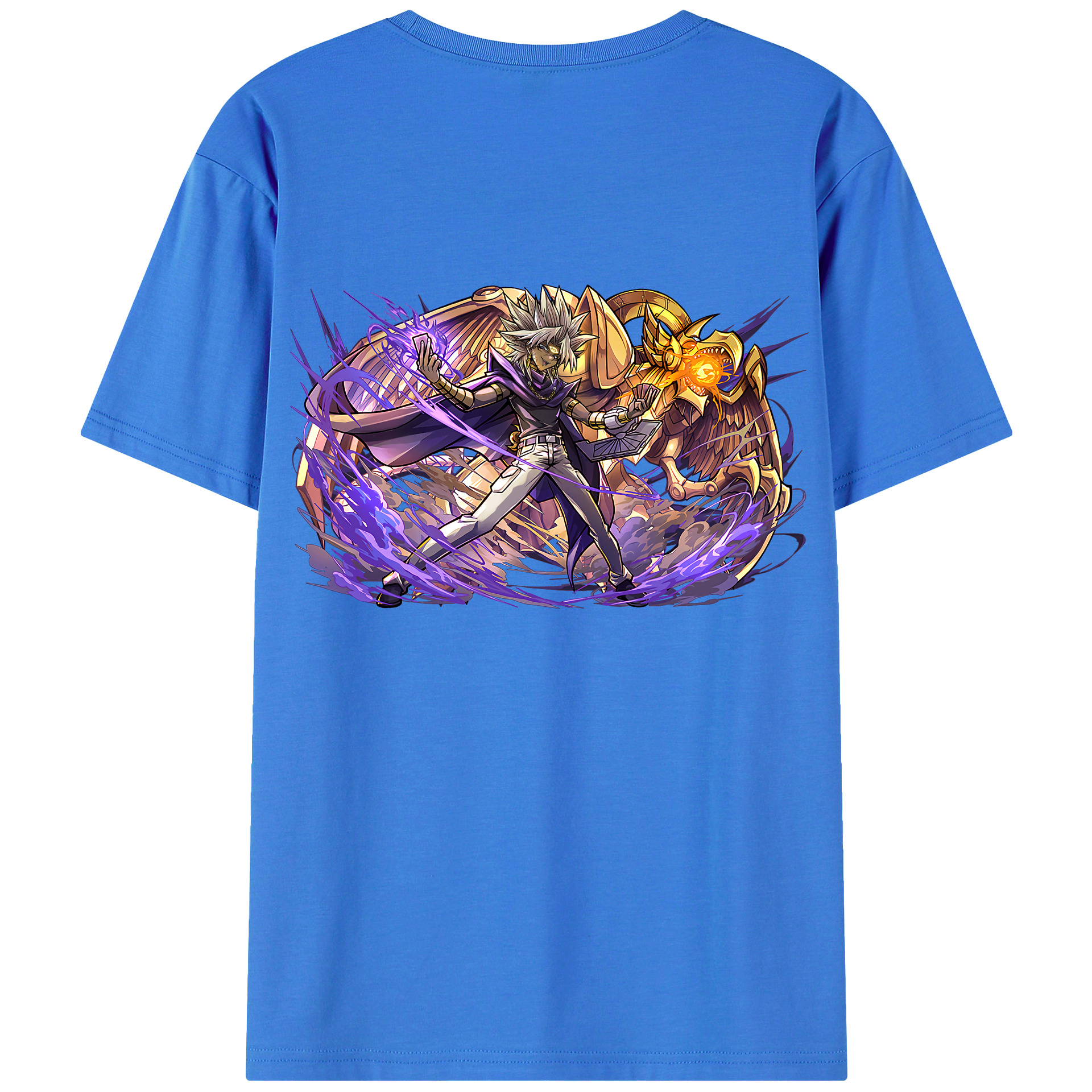 （画像用） 遊☆戯☆王 Yu-Gi-Oh! 綿100％ メンズ半袖Tシャツ（バックプリント） 通気性