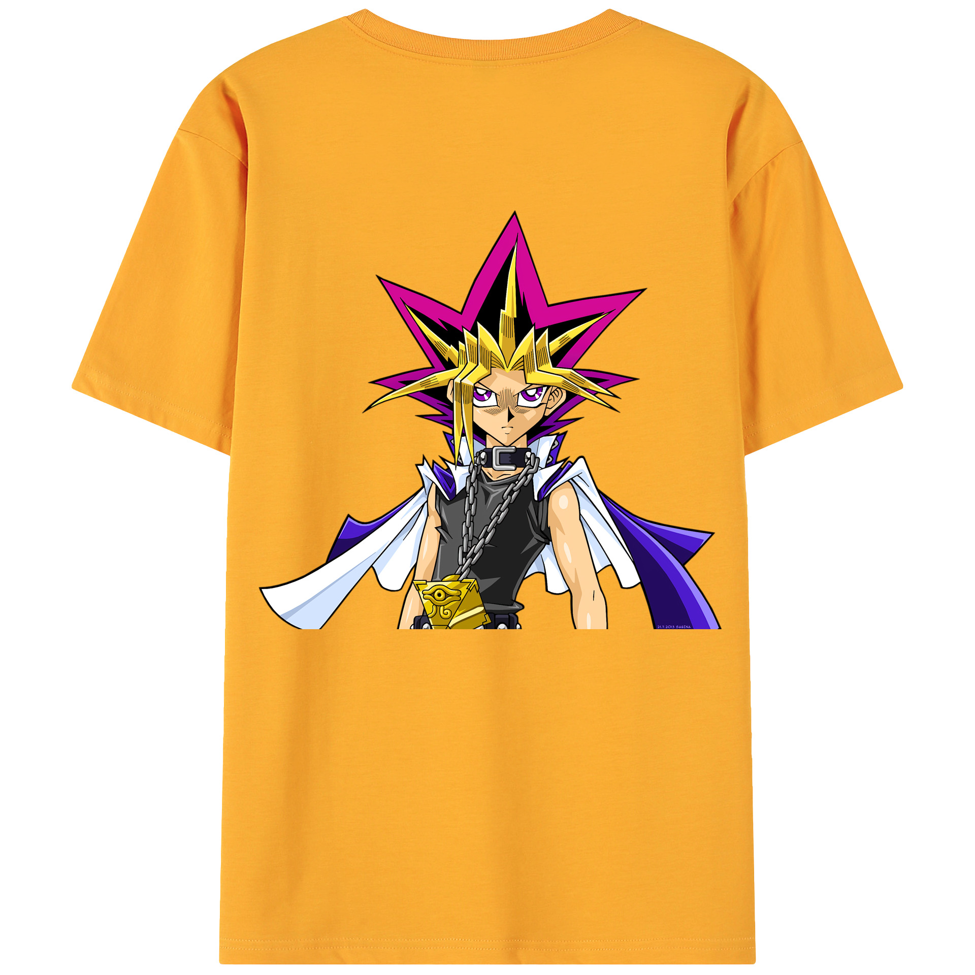 （画像用） 遊☆戯☆王 Yu-Gi-Oh! 綿100％ メンズ半袖Tシャツ（バックプリント） 通気性