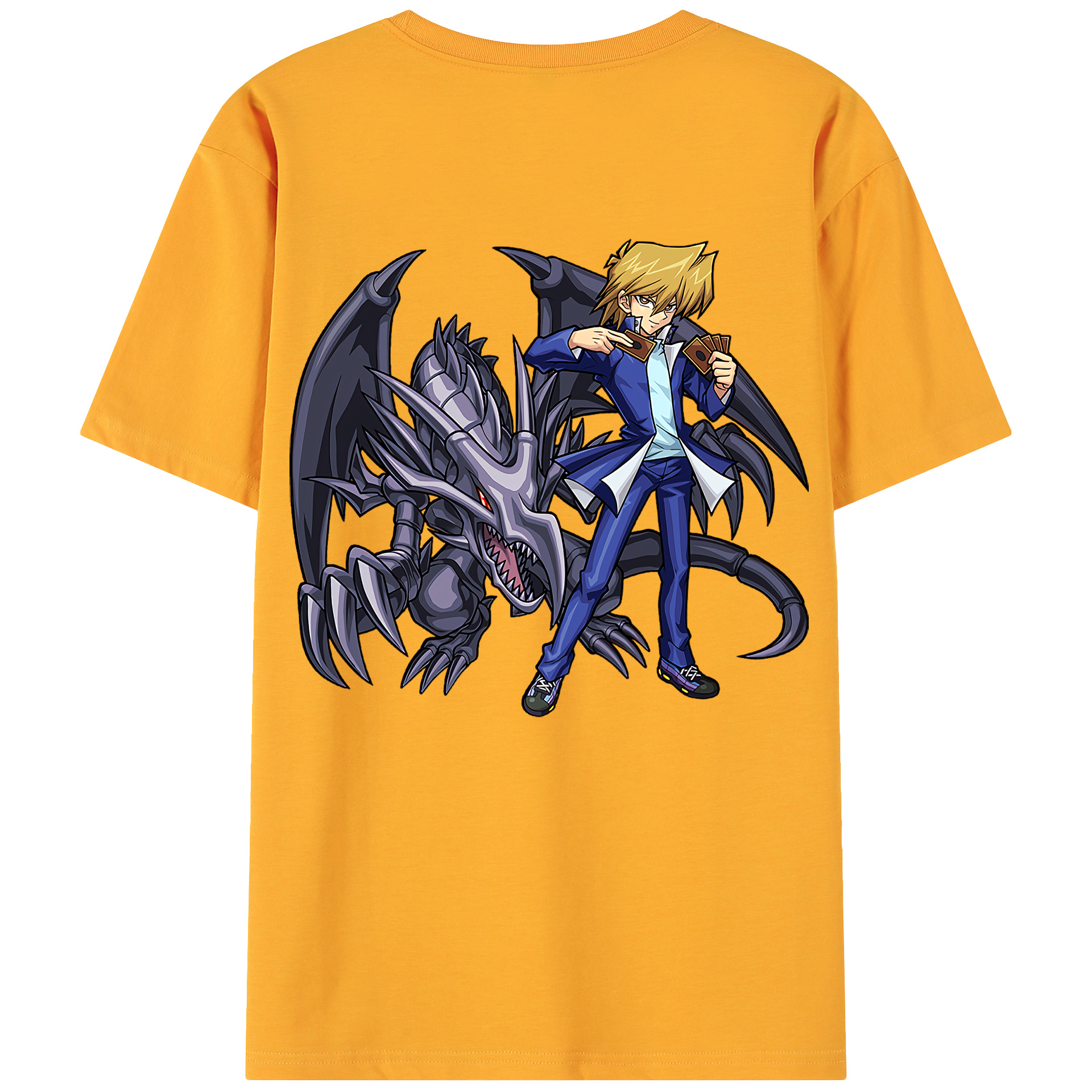 （画像用） 遊☆戯☆王 Yu-Gi-Oh! 綿100％ メンズ半袖Tシャツ（バックプリント） 通気性