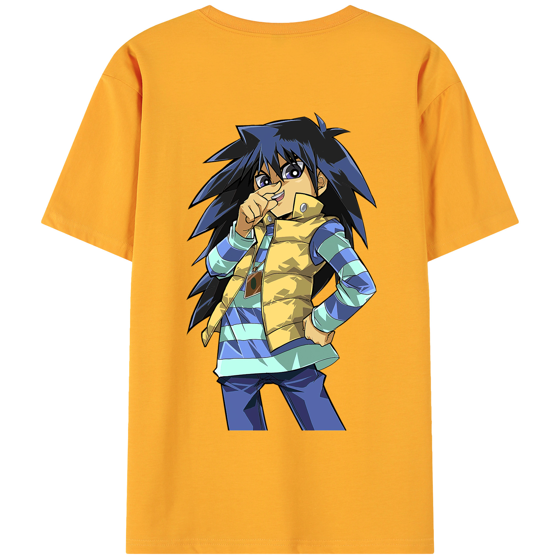 （画像用） 遊☆戯☆王 Yu-Gi-Oh! 綿100％ メンズ半袖Tシャツ（バックプリント） 通気性