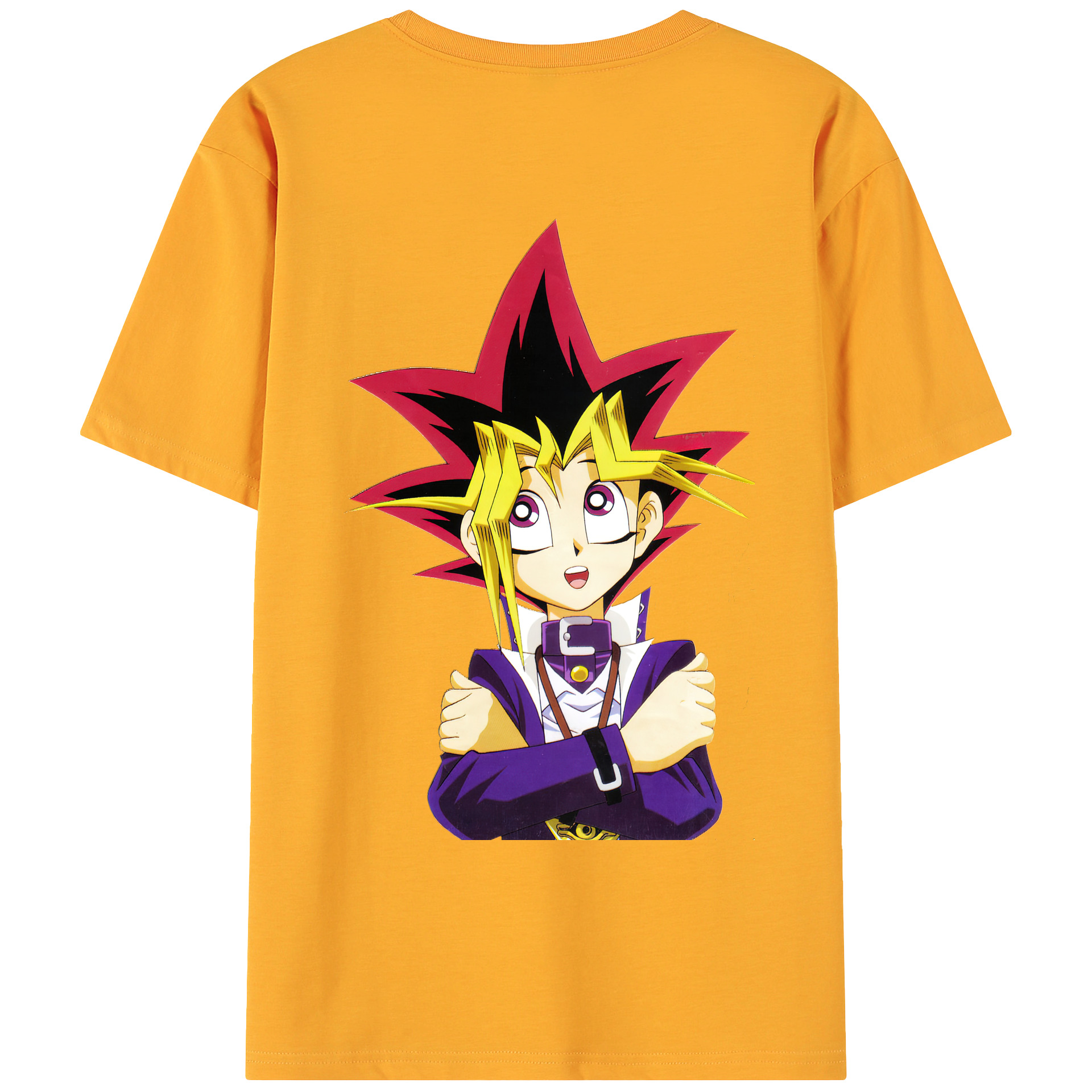 （画像用） 遊☆戯☆王 Yu-Gi-Oh! 綿100％ メンズ半袖Tシャツ（バックプリント） 通気性