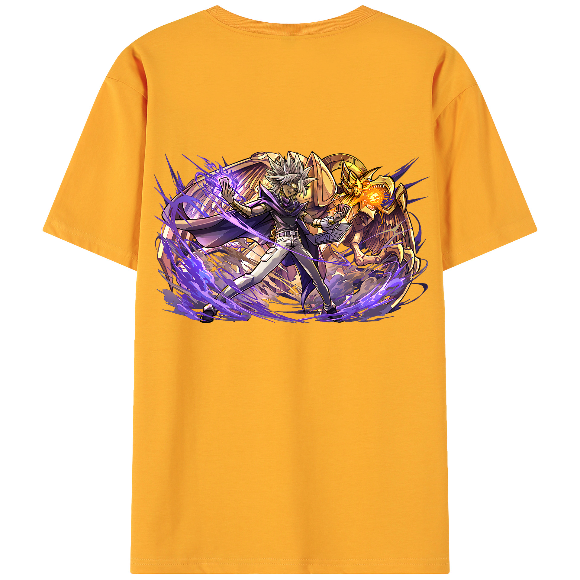 （画像用） 遊☆戯☆王 Yu-Gi-Oh! 綿100％ メンズ半袖Tシャツ（バックプリント） 通気性