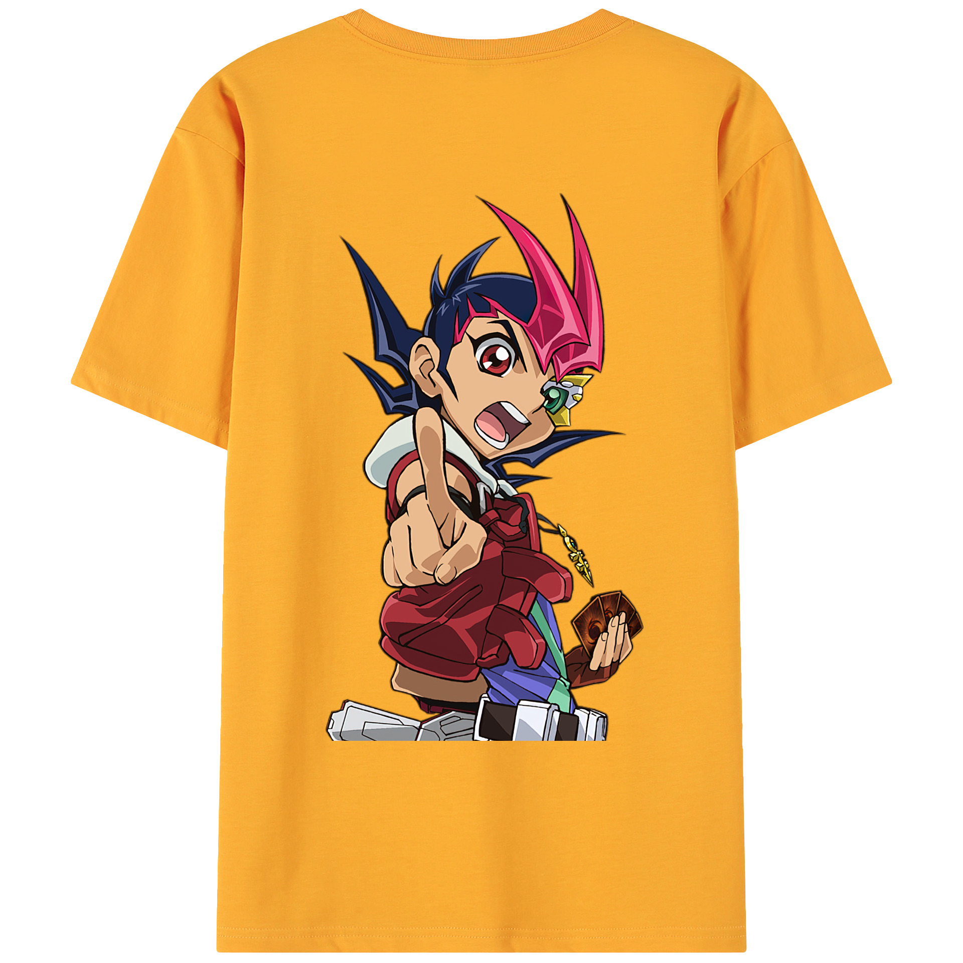 （画像用） 遊☆戯☆王 Yu-Gi-Oh! 綿100％ メンズ半袖Tシャツ（バックプリント） 通気性