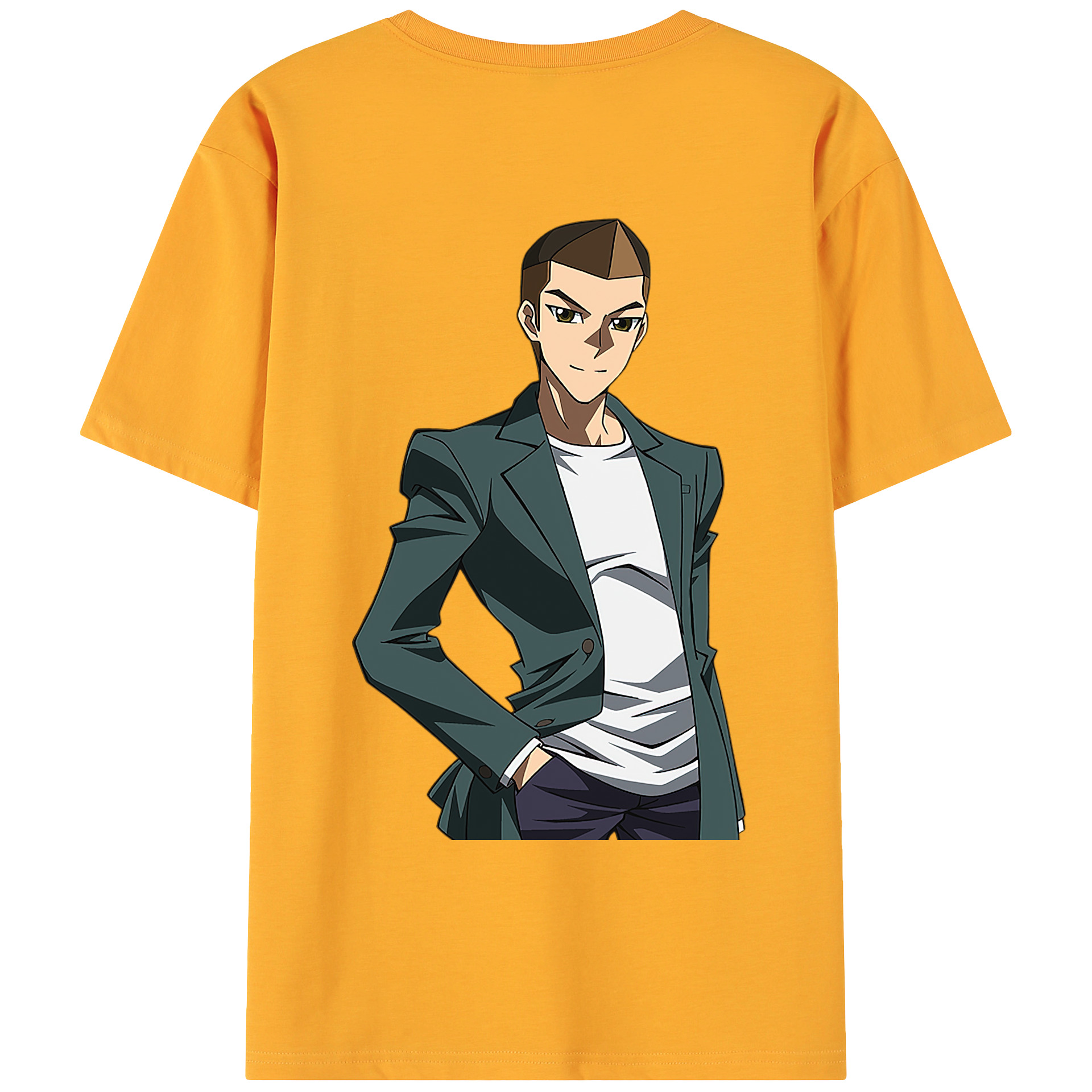 （画像用） 遊☆戯☆王 Yu-Gi-Oh! 綿100％ メンズ半袖Tシャツ（バックプリント） 通気性