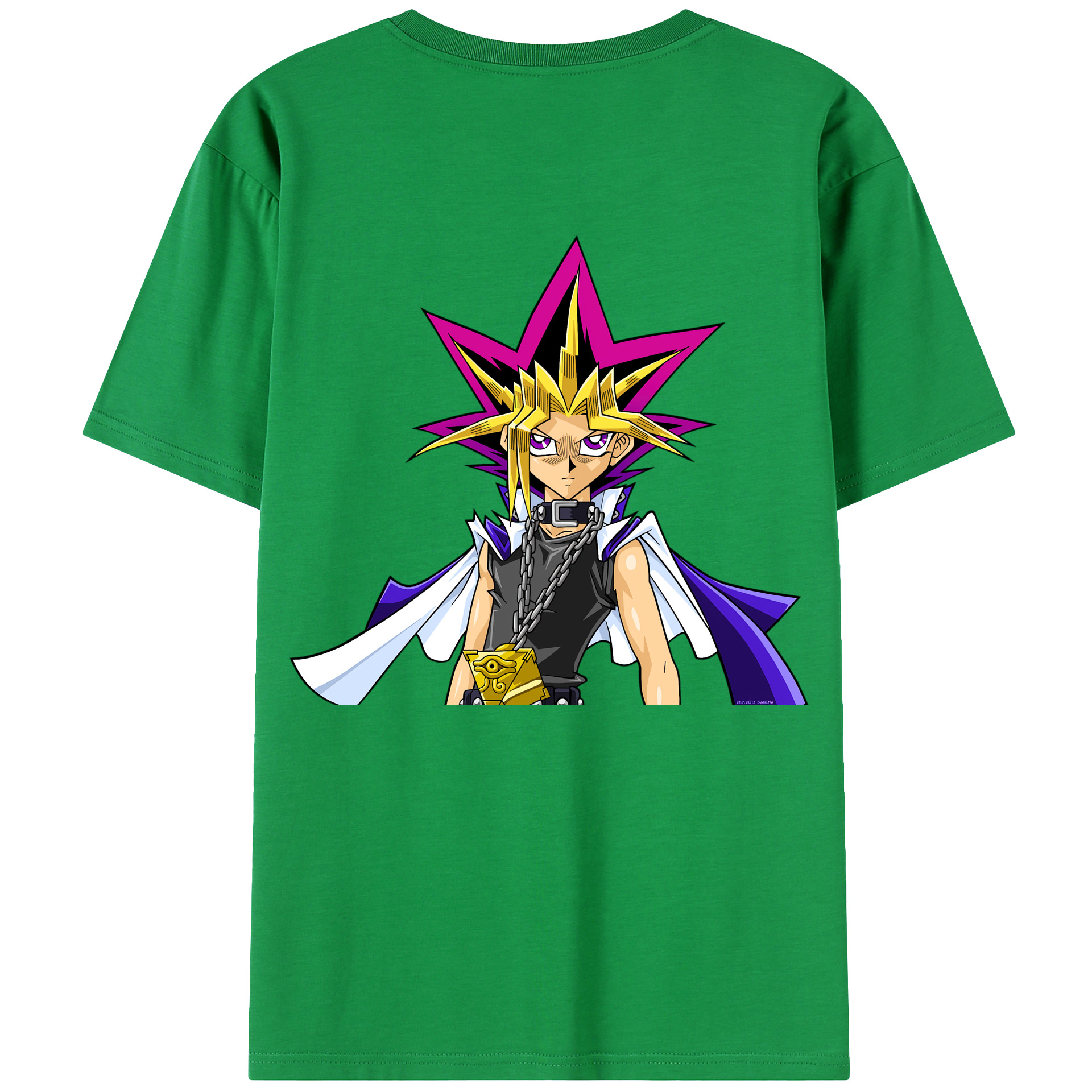 （画像用） 遊☆戯☆王 Yu-Gi-Oh! 綿100％ メンズ半袖Tシャツ（バックプリント） 通気性