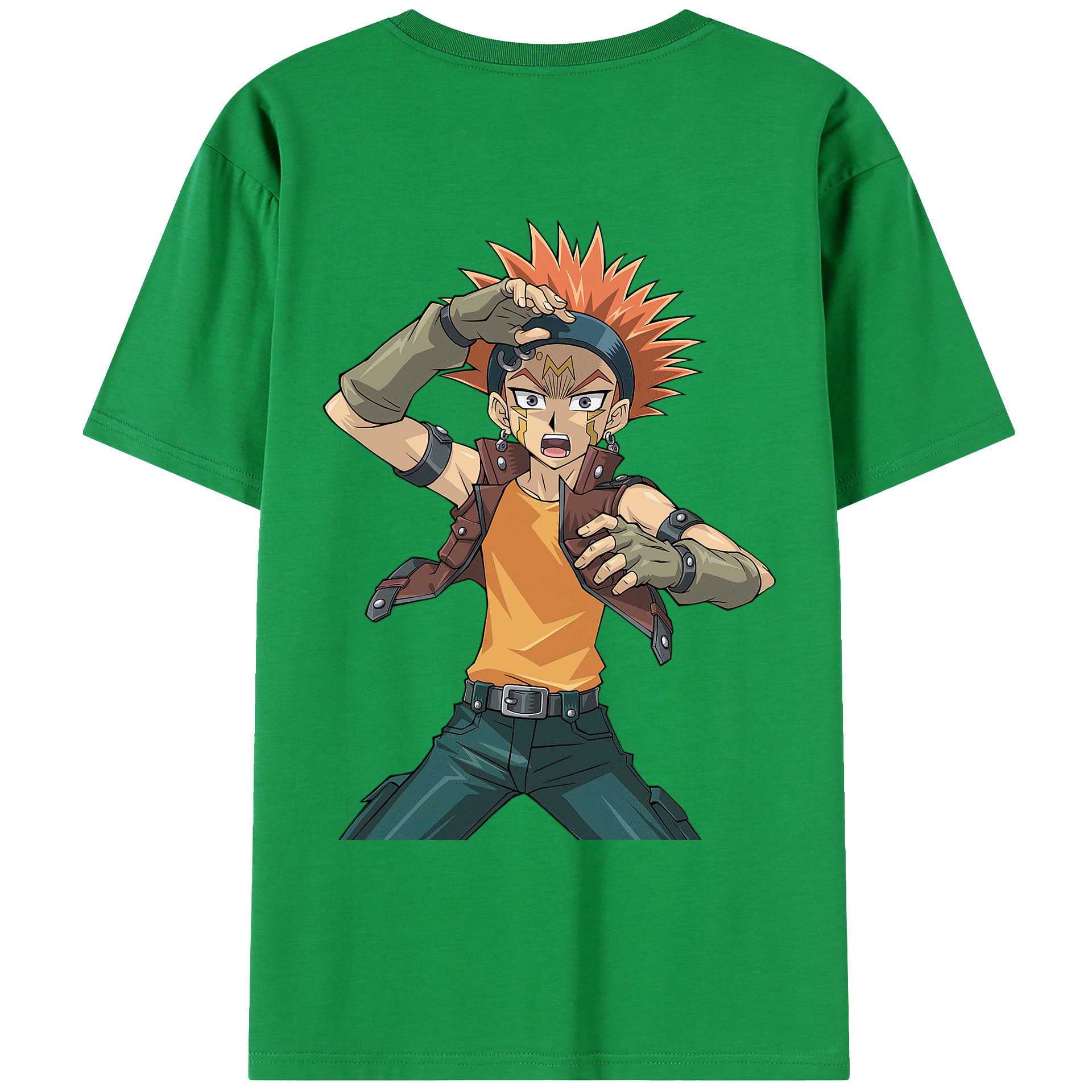 （画像用） 遊☆戯☆王 Yu-Gi-Oh! 綿100％ メンズ半袖Tシャツ（バックプリント） 通気性