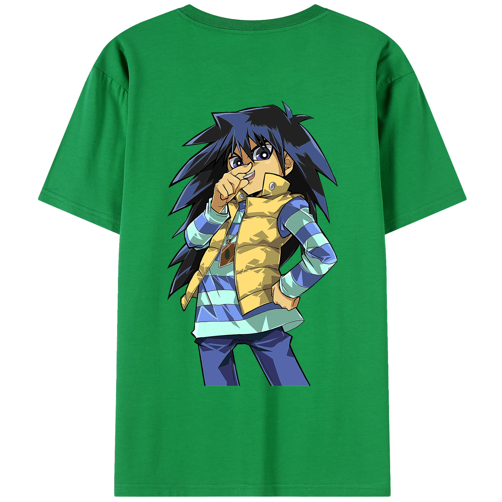 （画像用） 遊☆戯☆王 Yu-Gi-Oh! 綿100％ メンズ半袖Tシャツ（バックプリント） 通気性
