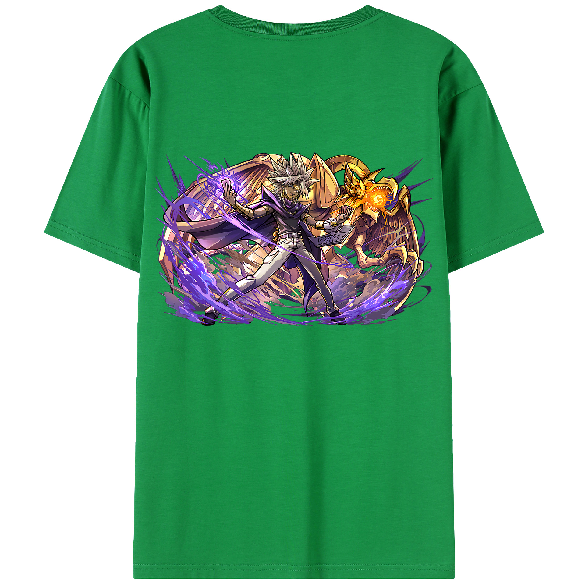 （画像用） 遊☆戯☆王 Yu-Gi-Oh! 綿100％ メンズ半袖Tシャツ（バックプリント） 通気性